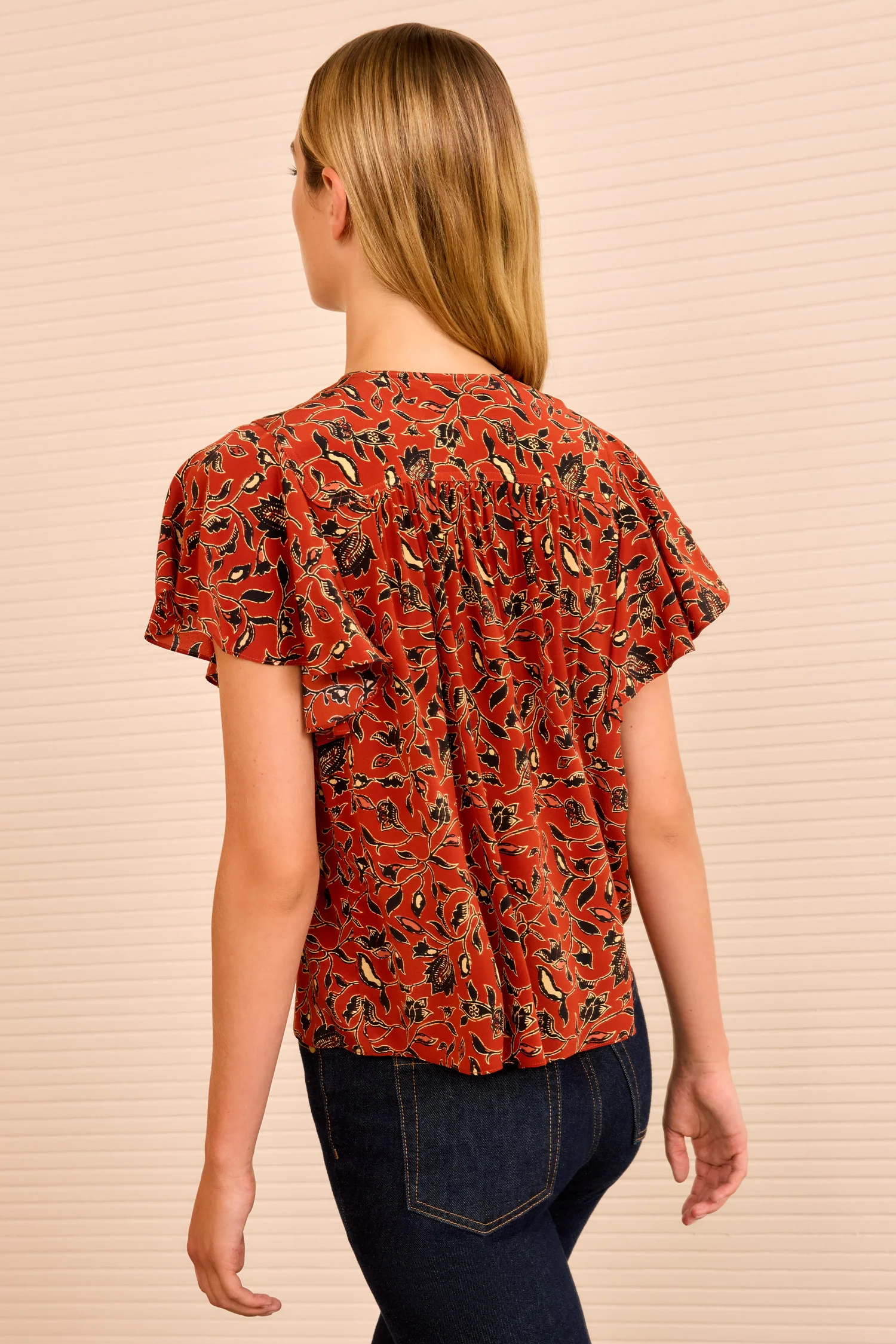 Adoni Short Sleeve Top - Terracotta - Image 4
