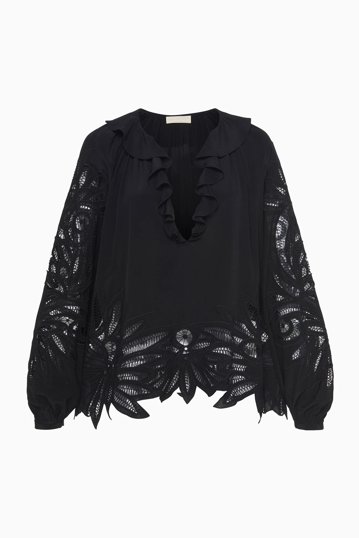 Adonis Silk Applique Blouse - Noir - Image 5