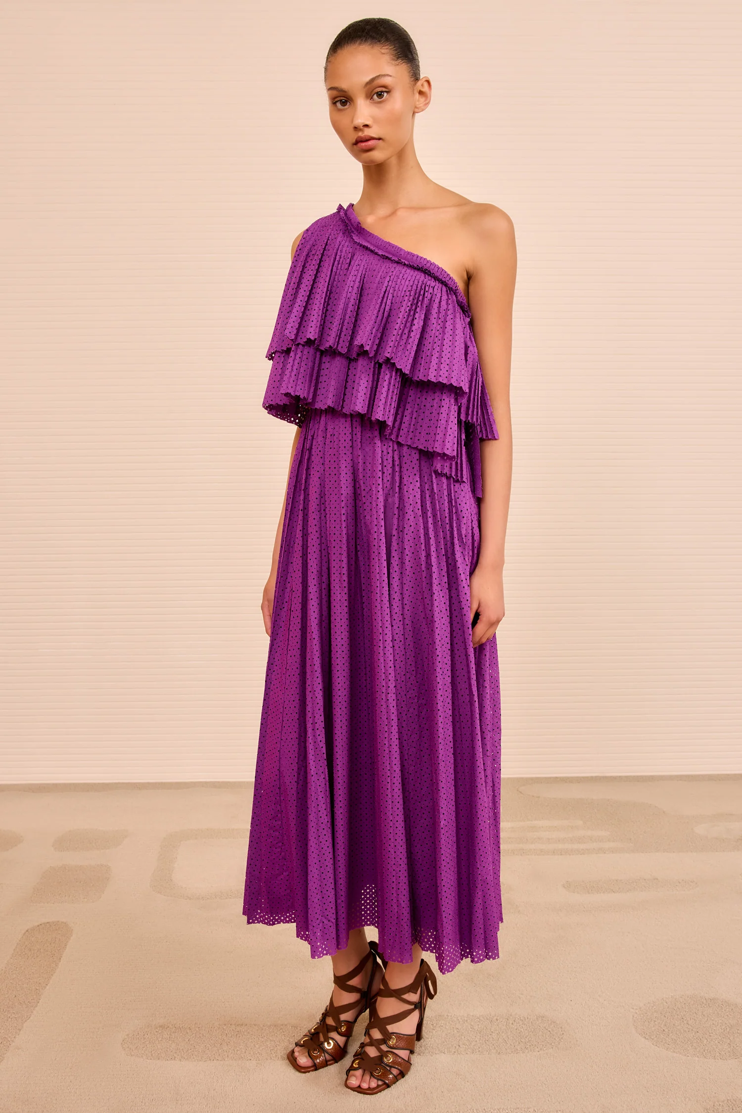 Agneta One Shoulder Dress - Iris - Image 3