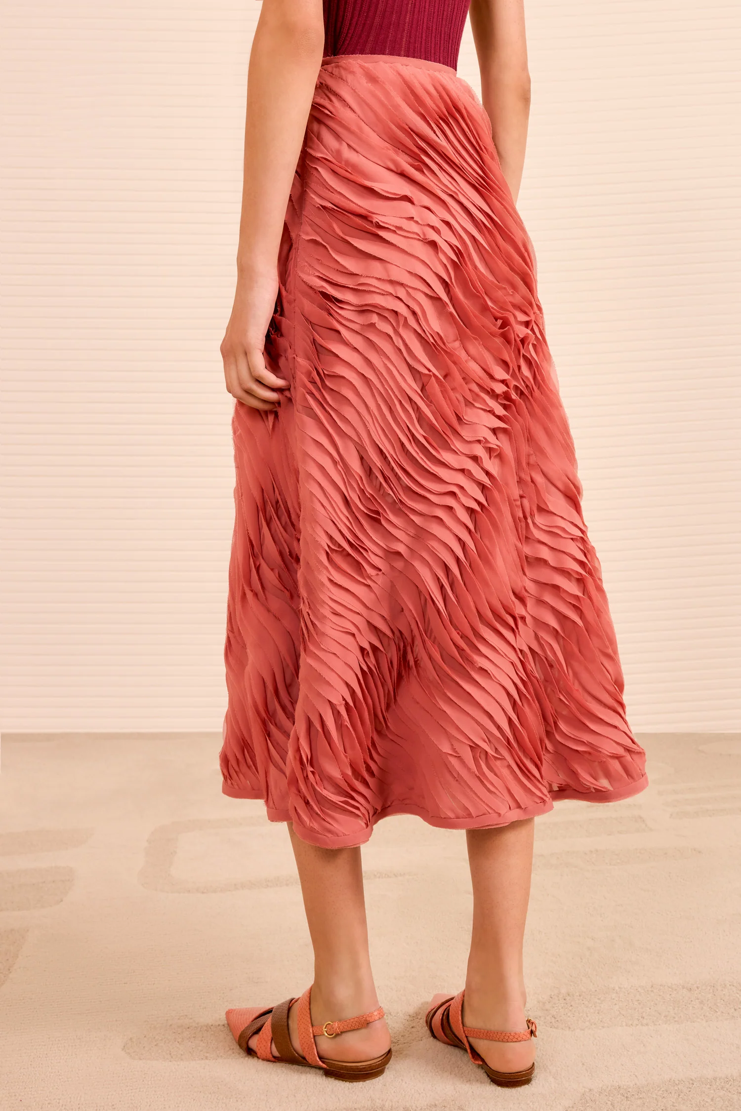 Amiko Midi Skirt - Chestnut - Image 6