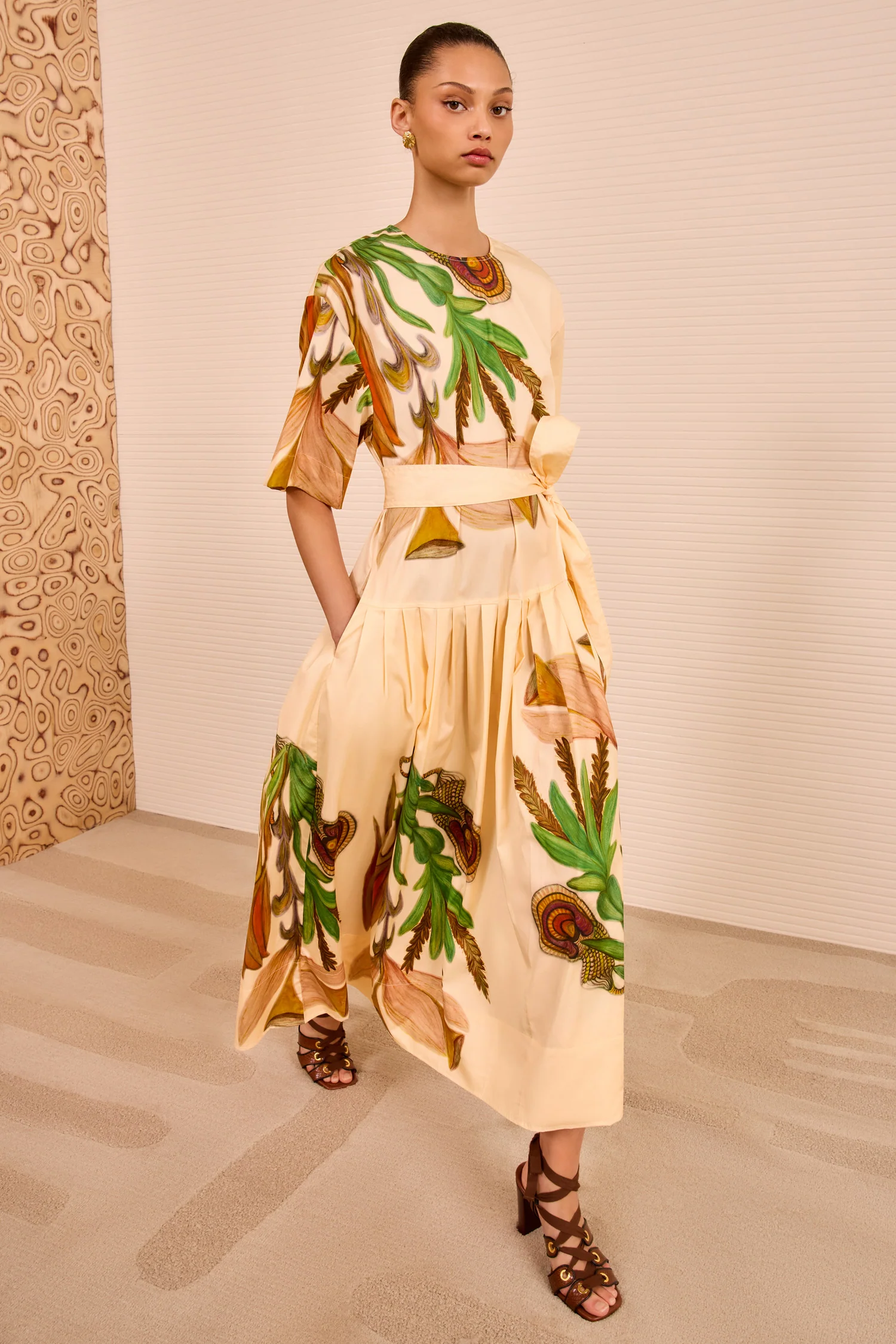 Aniline Drop Waist Cotton Dress - Inner Nature - Image 3