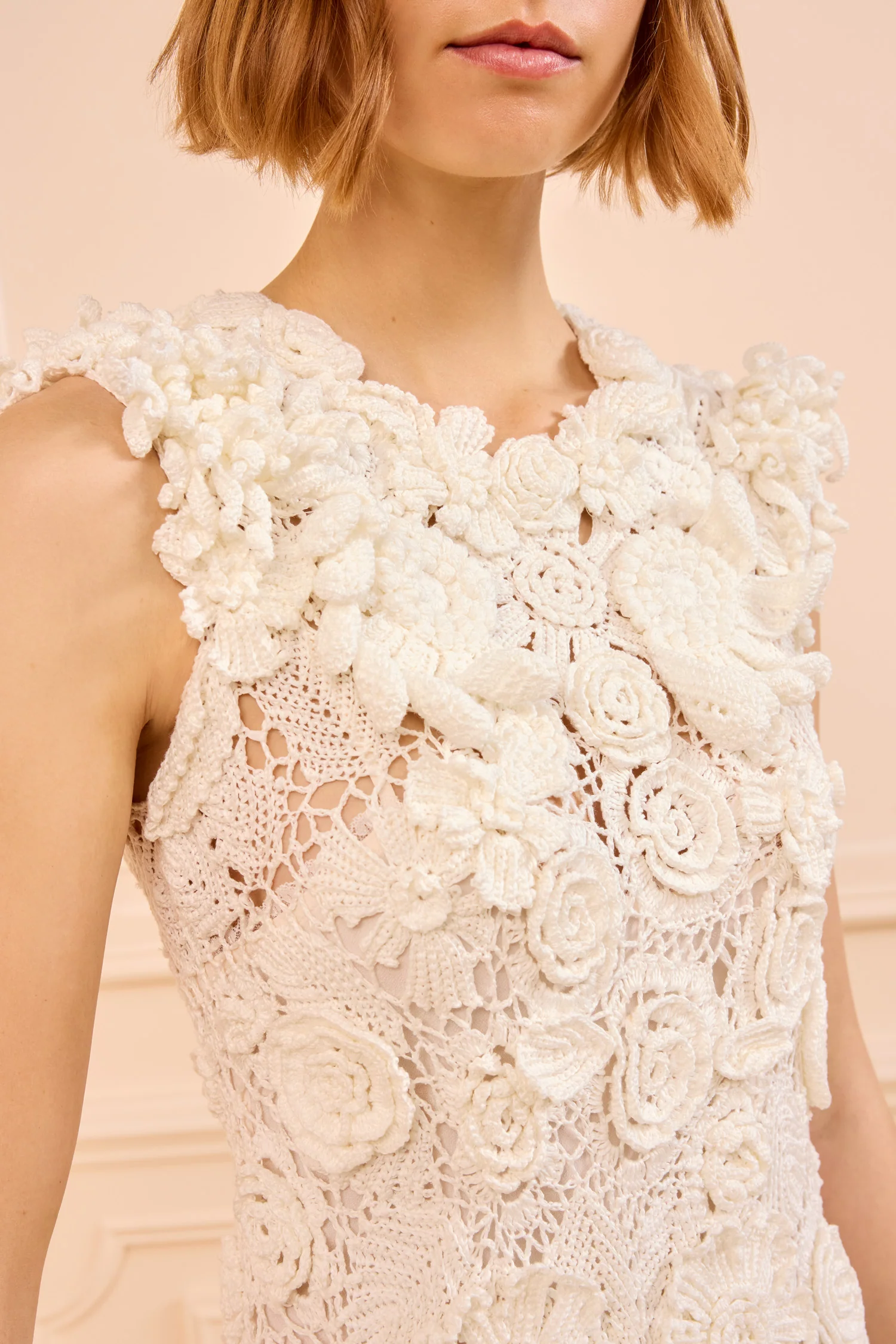 Anita Hand Crochet Dress - Pearled Ivory - Image 2