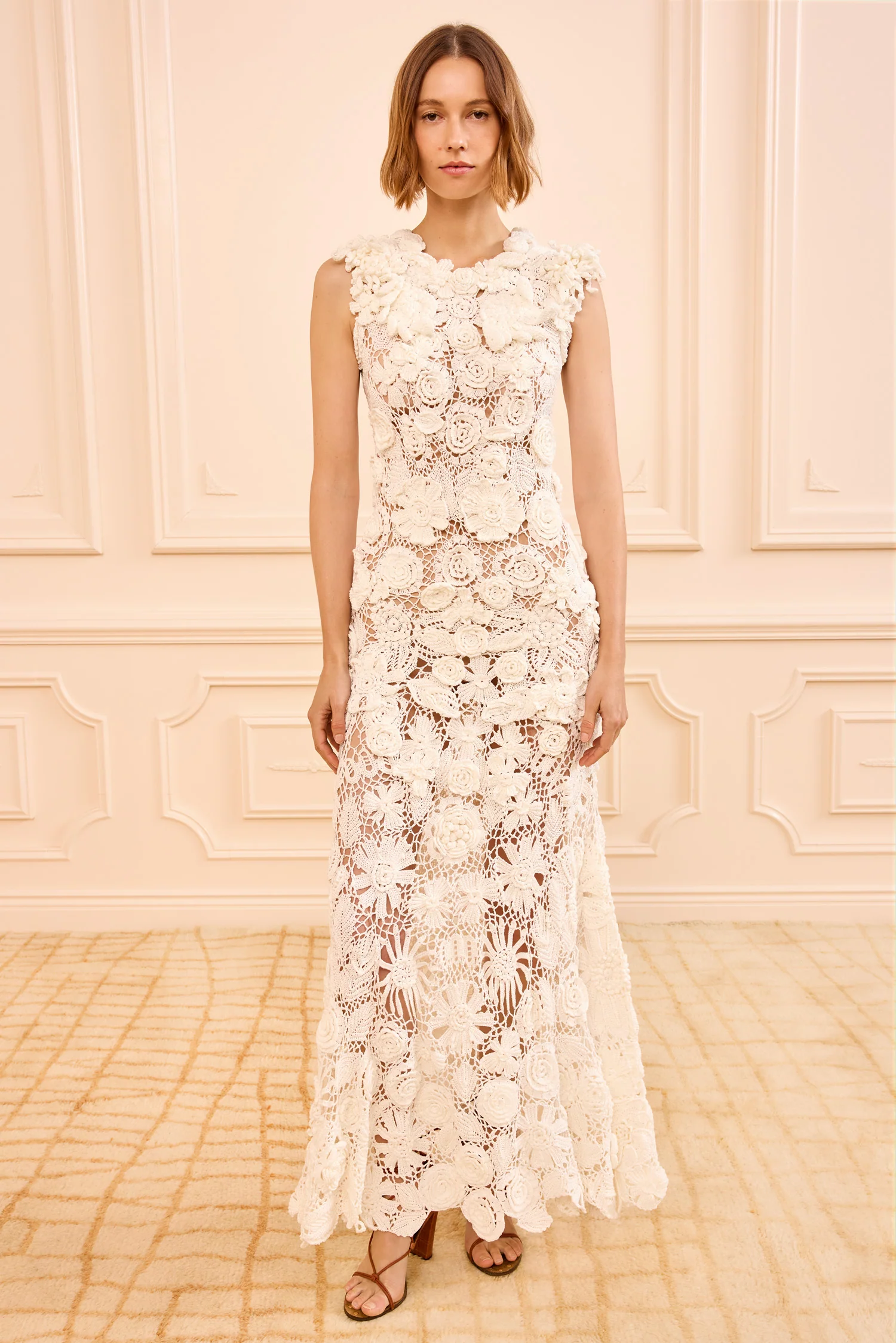 Anita Hand Crochet Dress - Pearled Ivory - Image 3