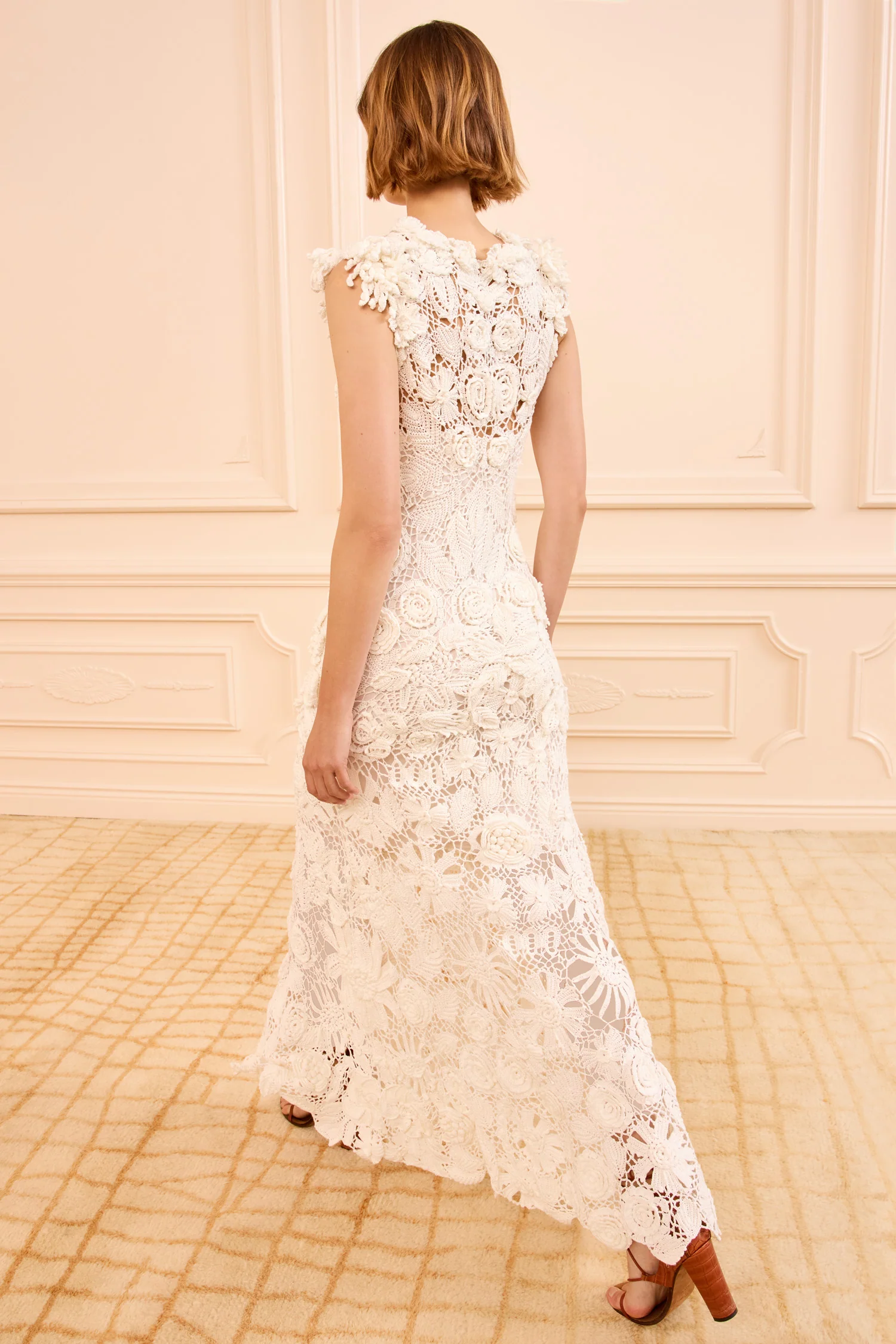Anita Hand Crochet Dress - Pearled Ivory - Image 4