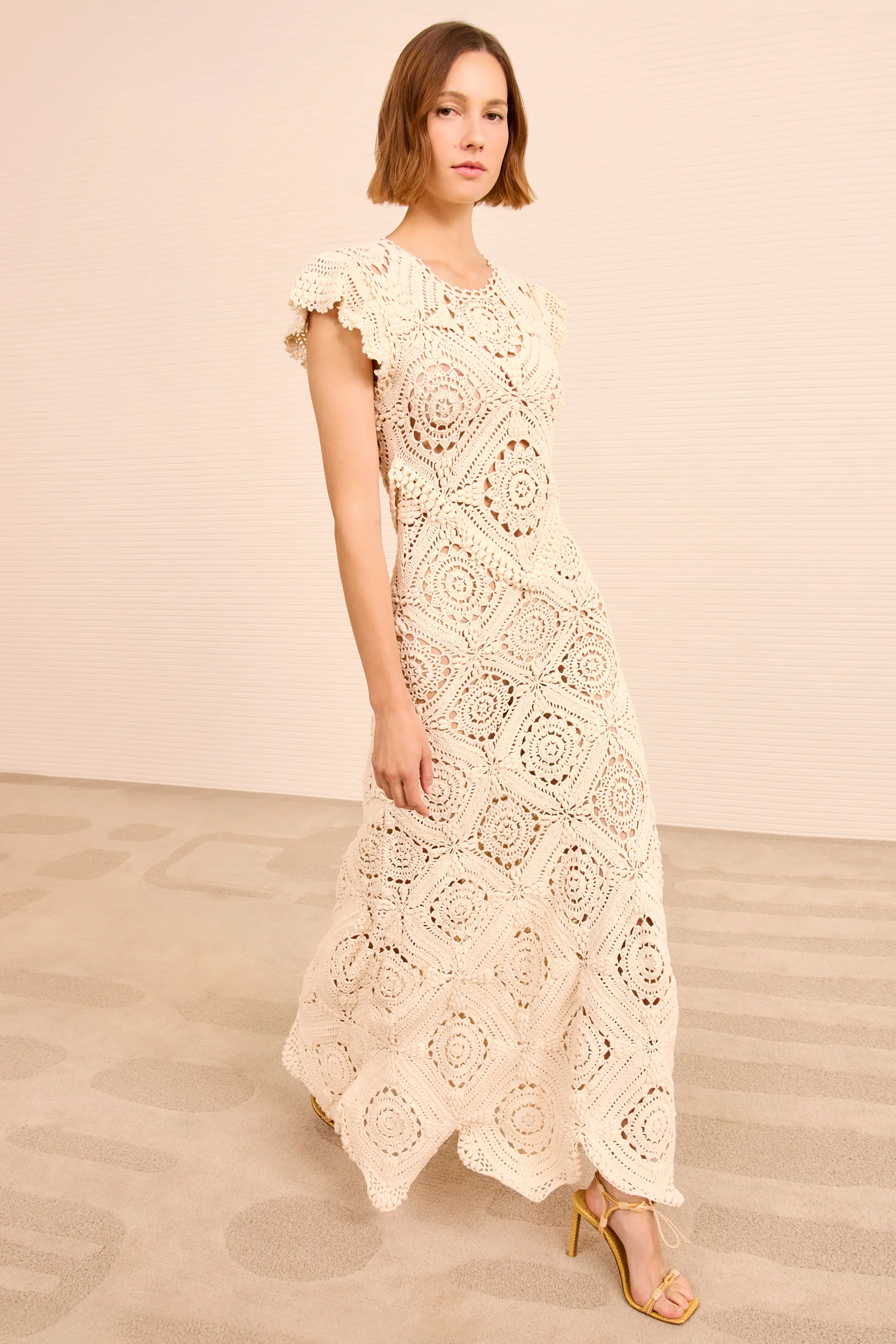Annalisa Hand Crochet Dress - Cowrie