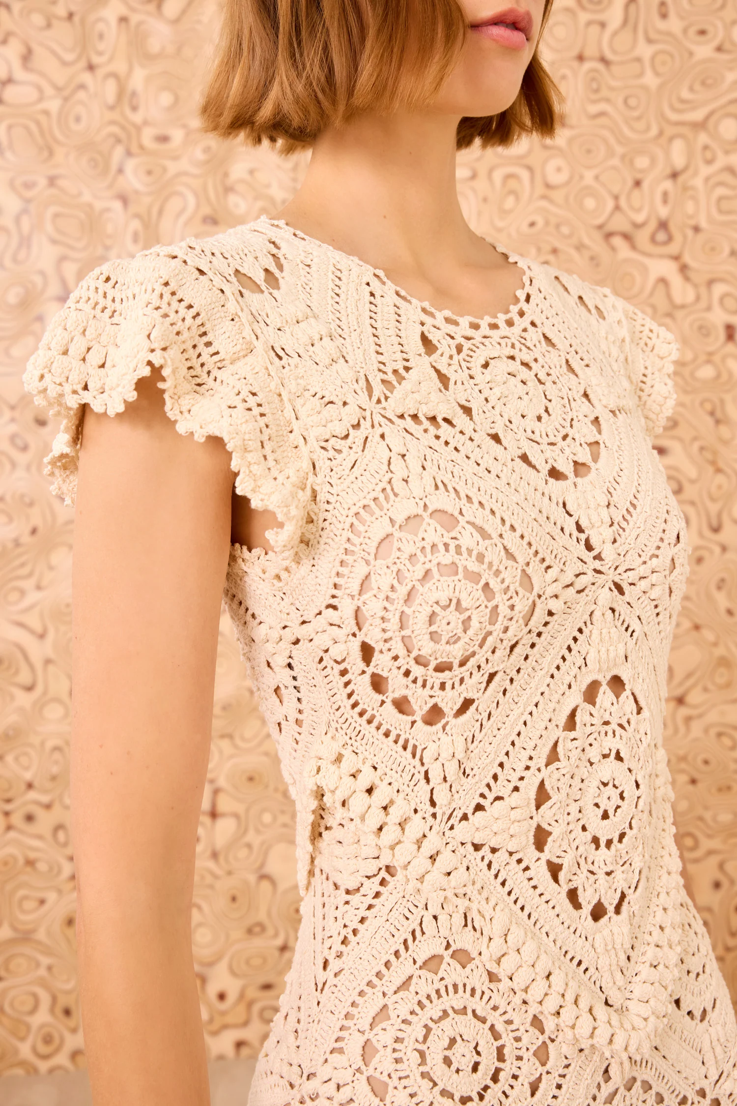 Annalisa Hand Crochet Dress - Cowrie - Image 2