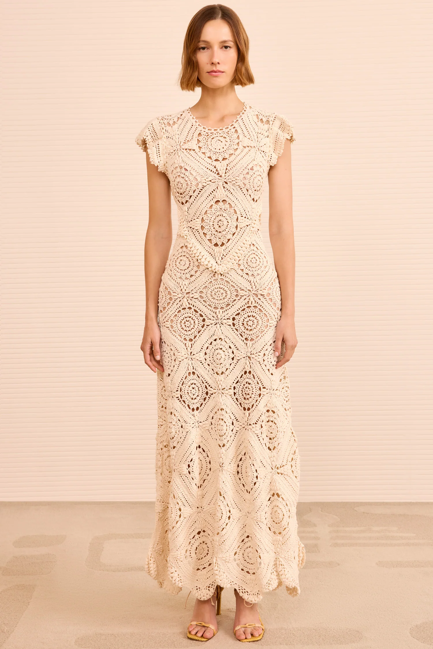 Annalisa Hand Crochet Dress - Cowrie - Image 3
