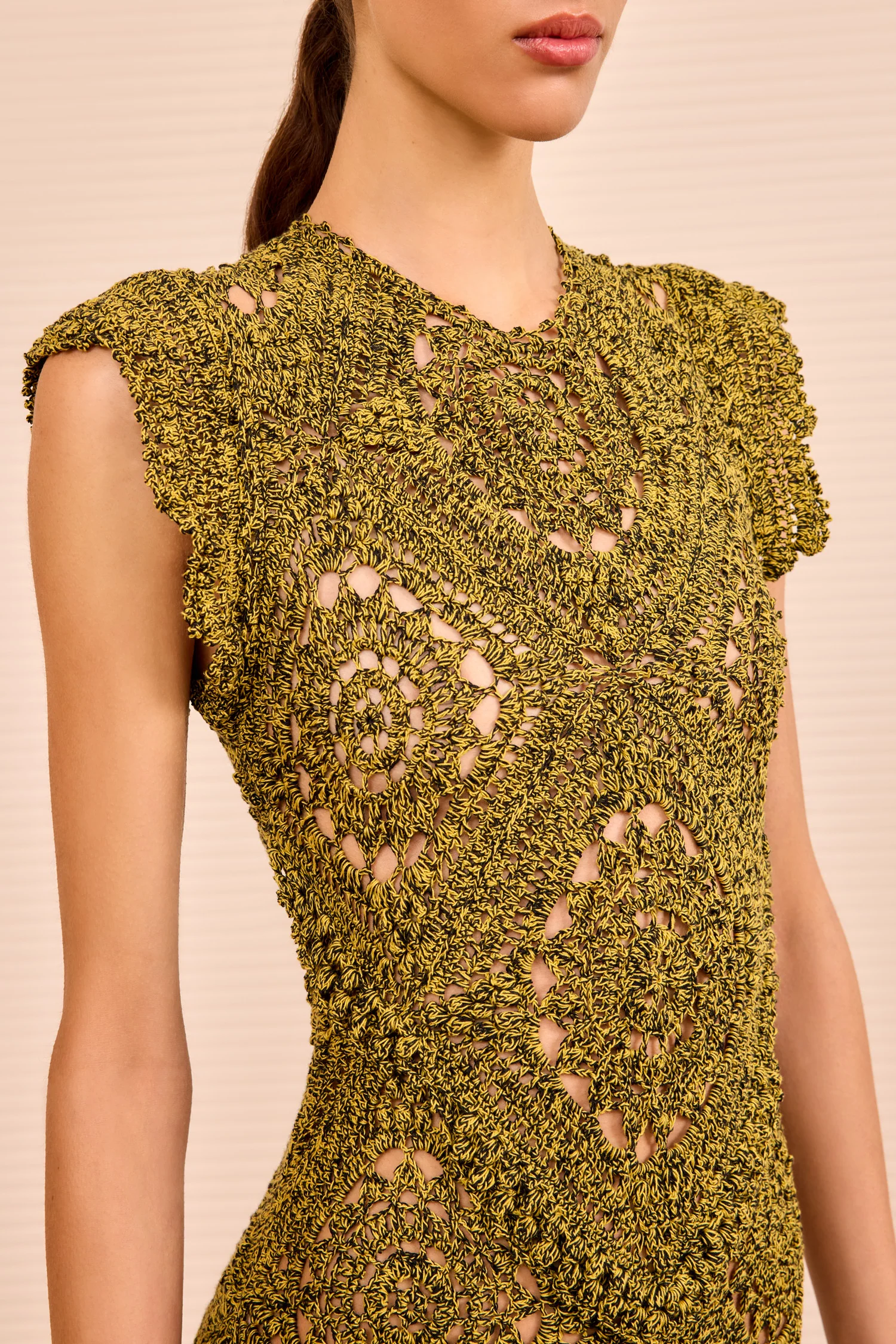 Annalisa Hand Crochet Dress - Olive - Image 2