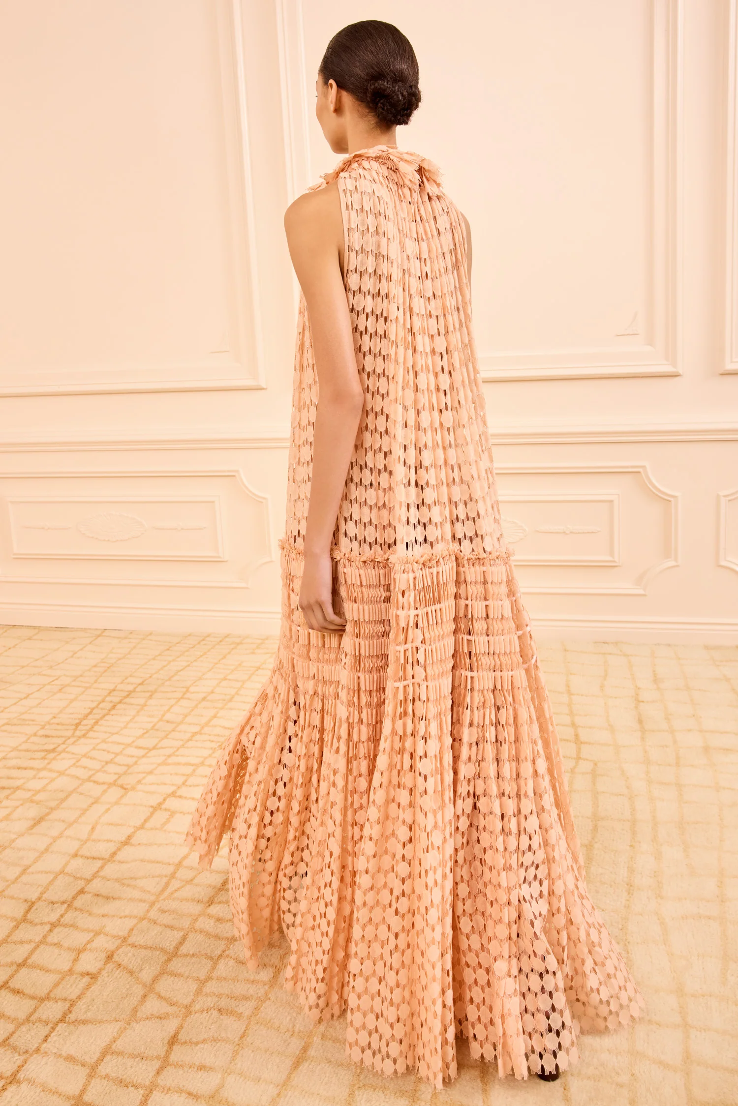 Anouk Lace High Neck Gown - Blush - Image 4