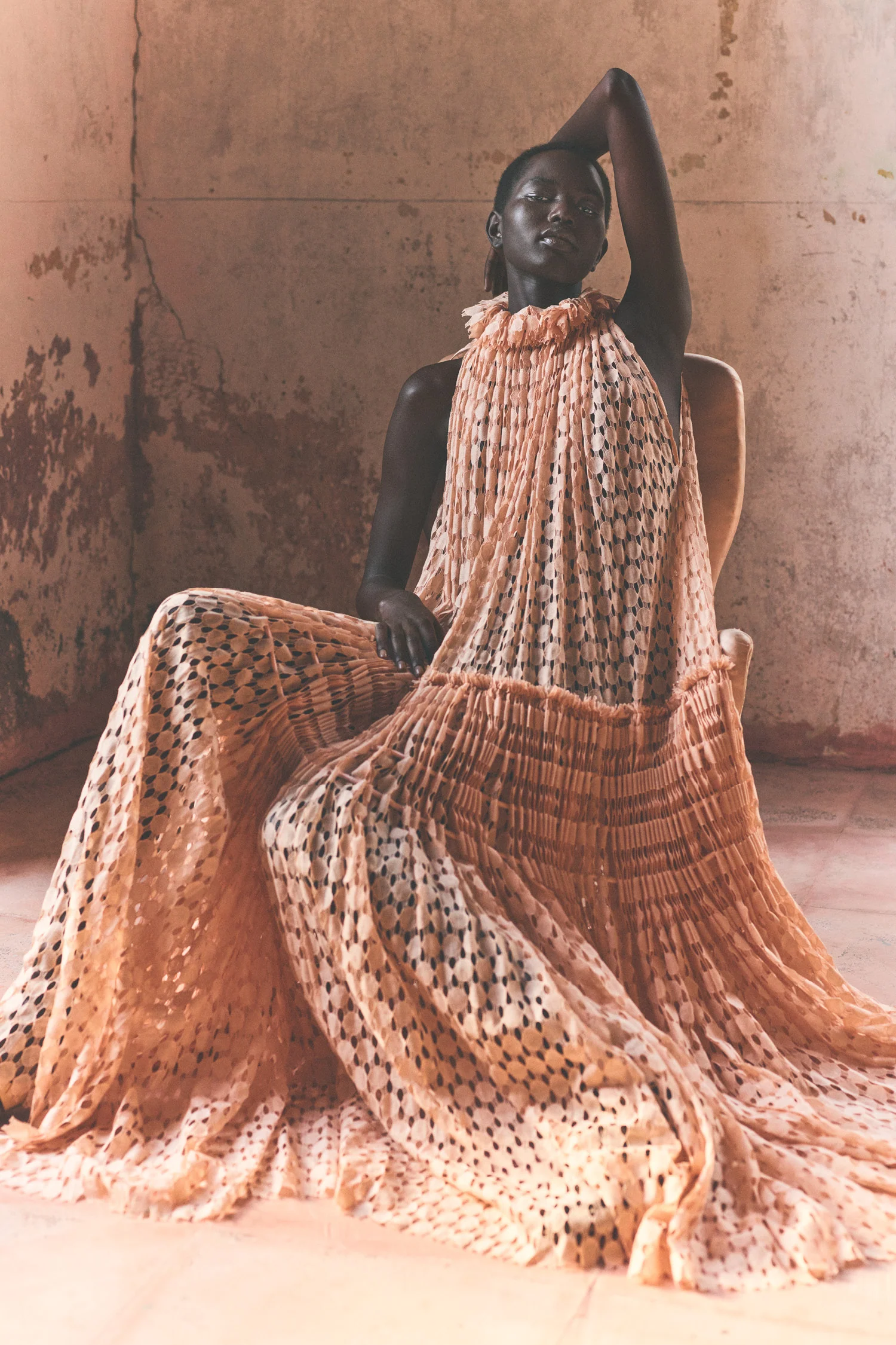 Anouk Lace High Neck Gown - Blush - Image 9