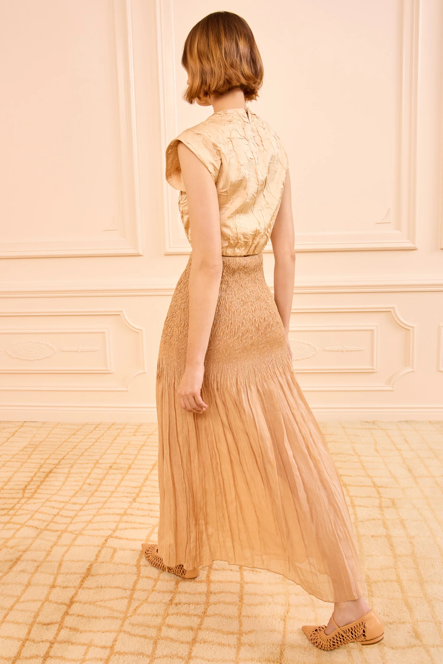 Antonia Smocked Skirt - Dune - Image 5