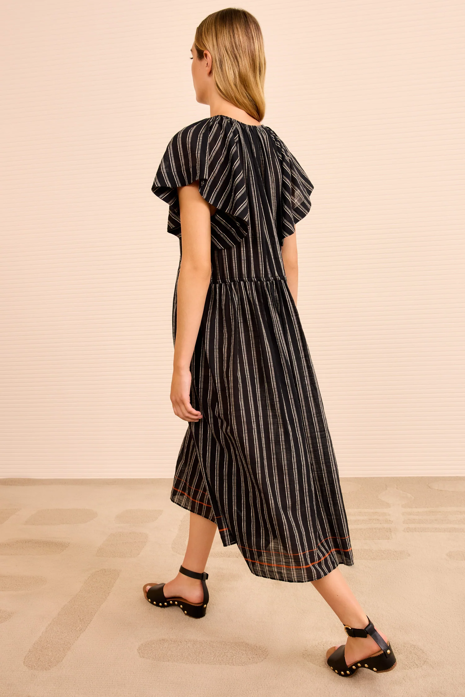Ariane Striped Dress Coverup - Noir Stripe - Image 4