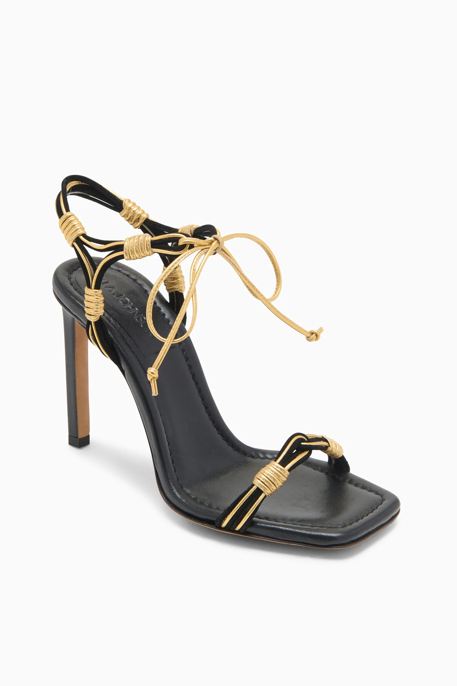 Aris Novel Strap High Heel - Gold Noir - Image 2