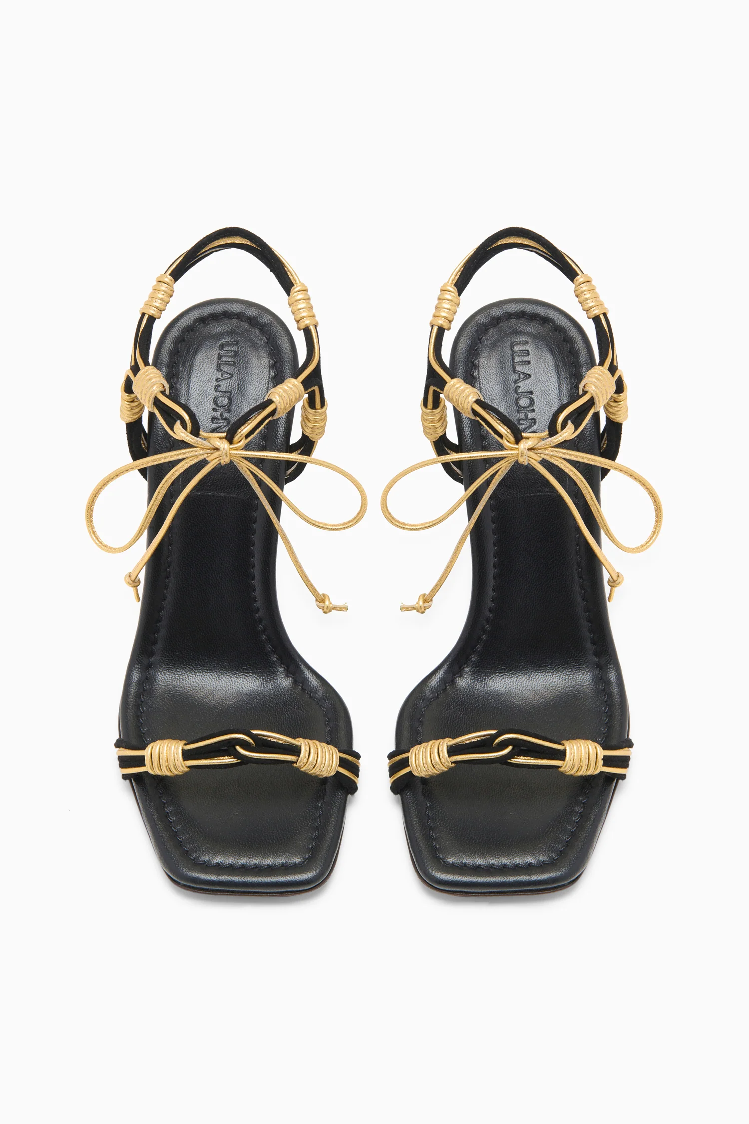 Aris Novel Strap High Heel - Gold Noir - Image 4
