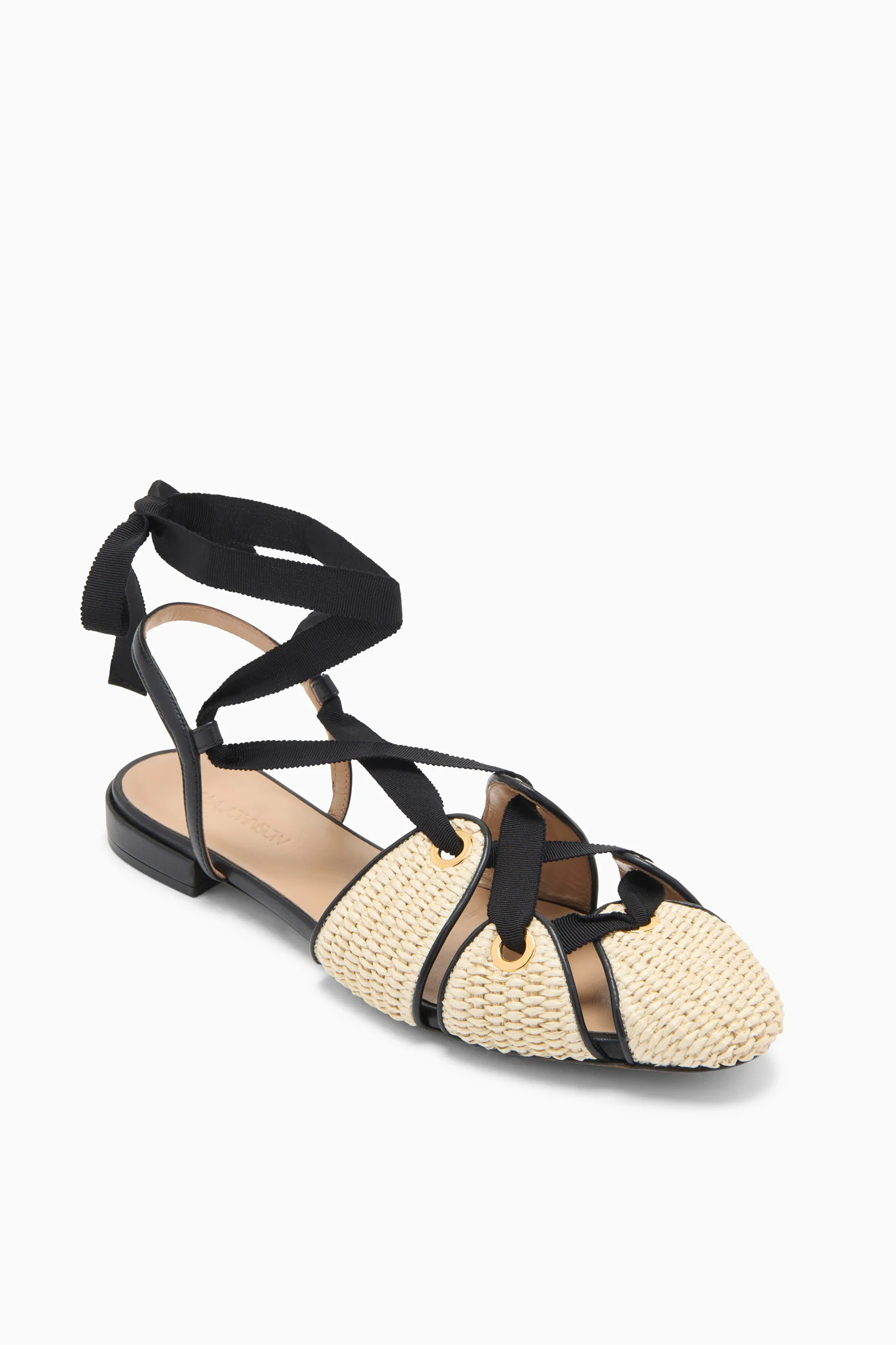 Artemis Eyelet Detail Flat - Sand - Image 2