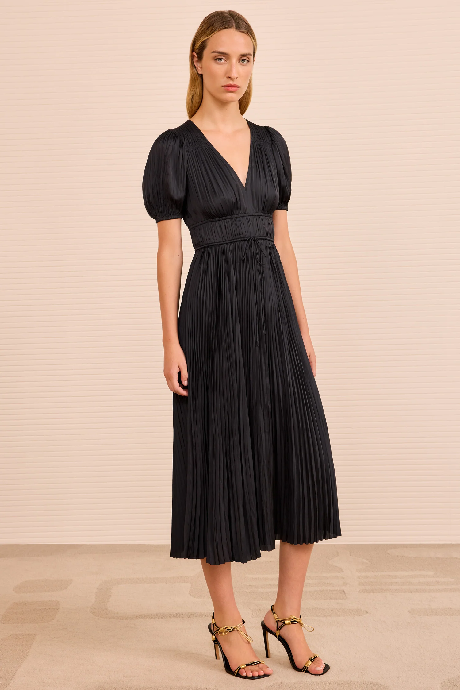 Audra Puff Sleeve Dress - Noir - Image 3