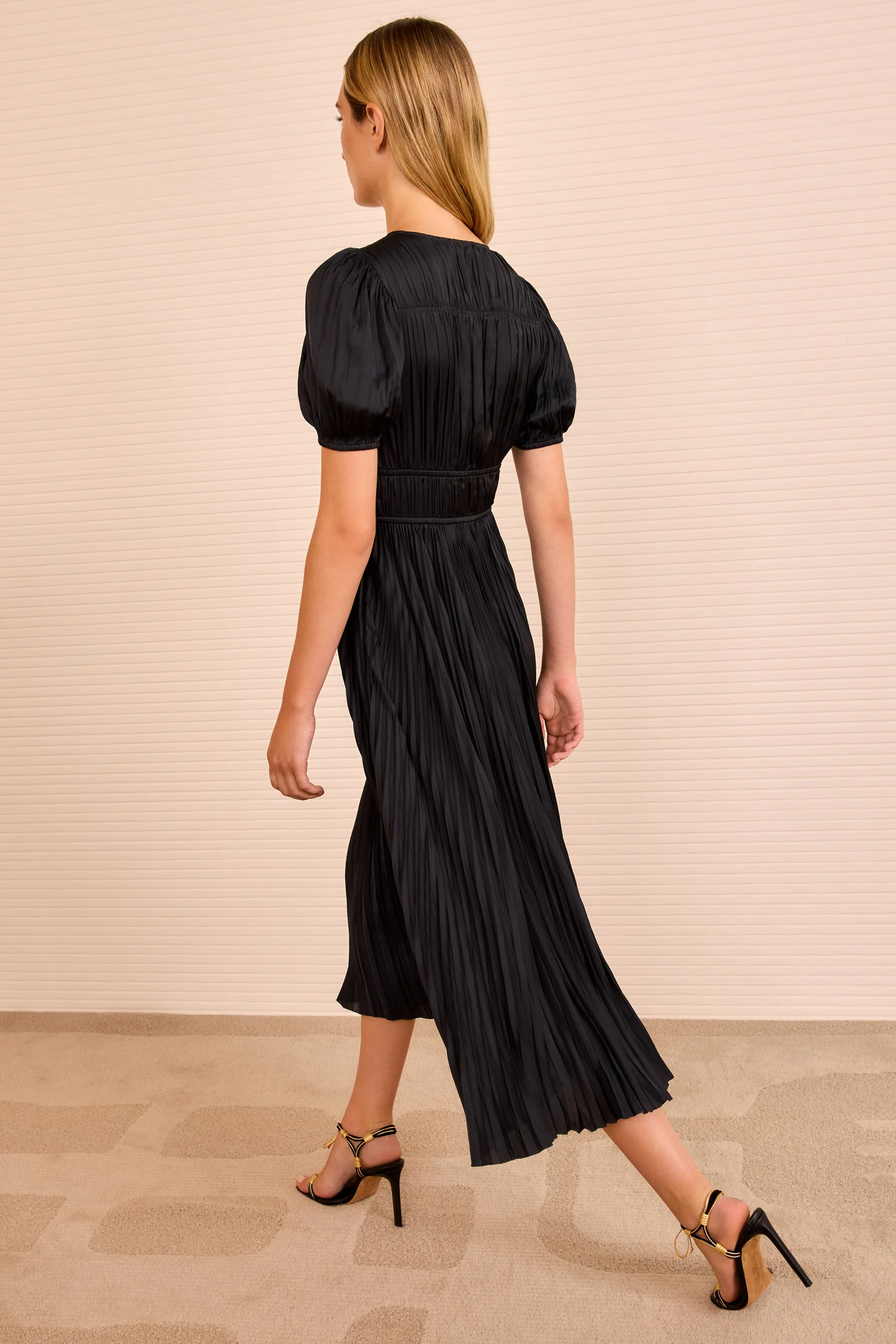 Audra Puff Sleeve Dress - Noir - Image 4