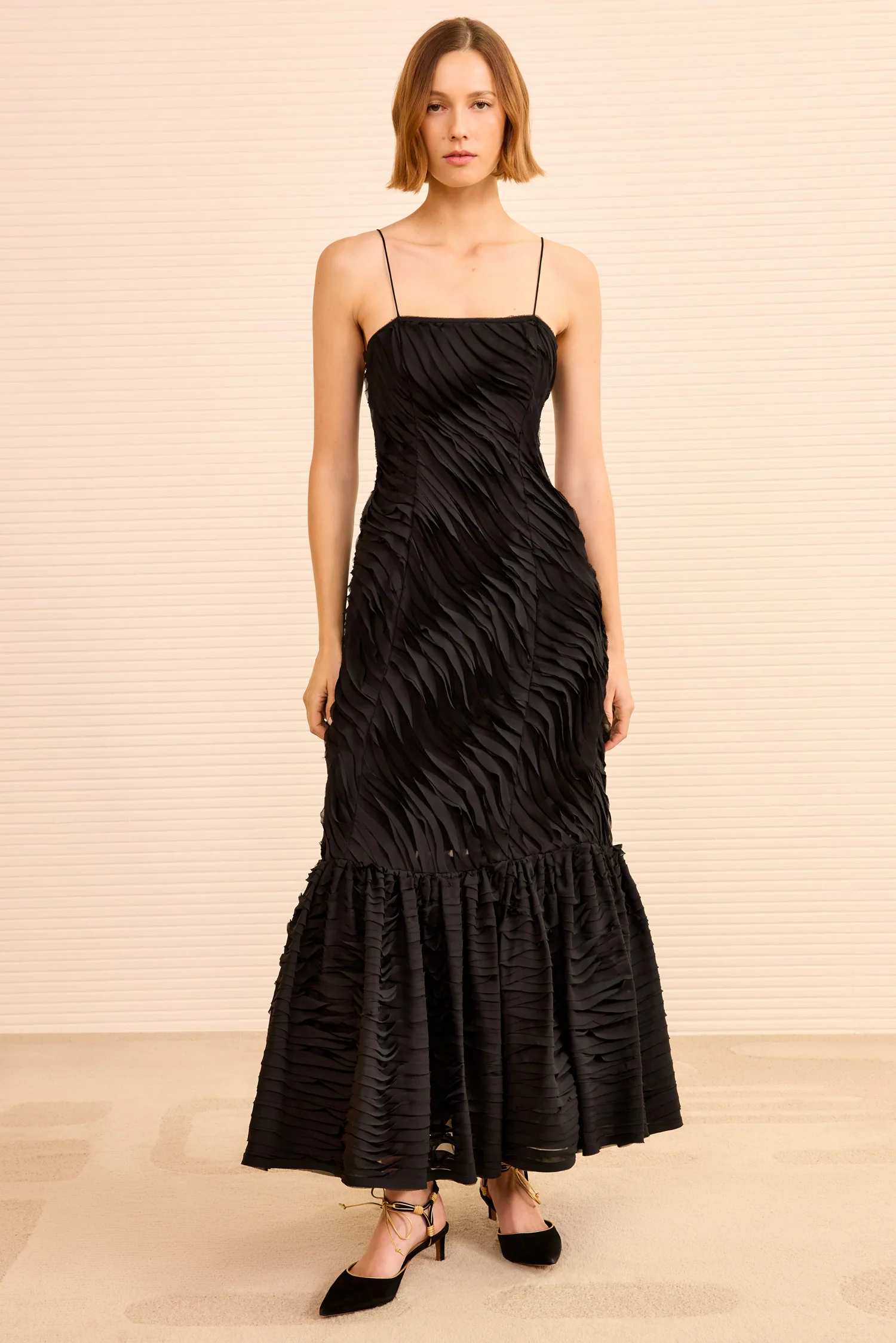 Augustina Cami Long Trumpet Dress - Noir - Image 3