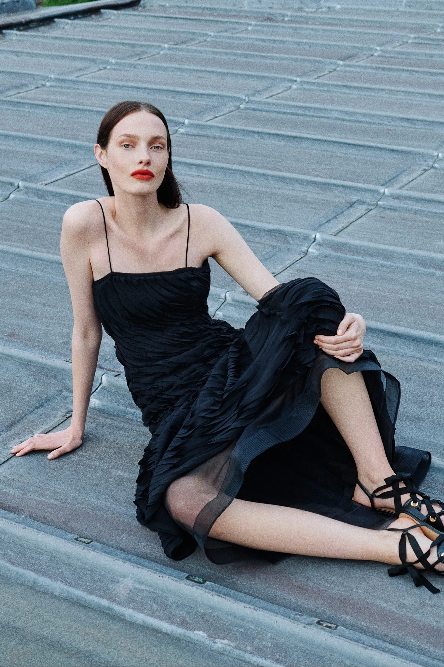 Augustina Cami Long Trumpet Dress - Noir - Image 6