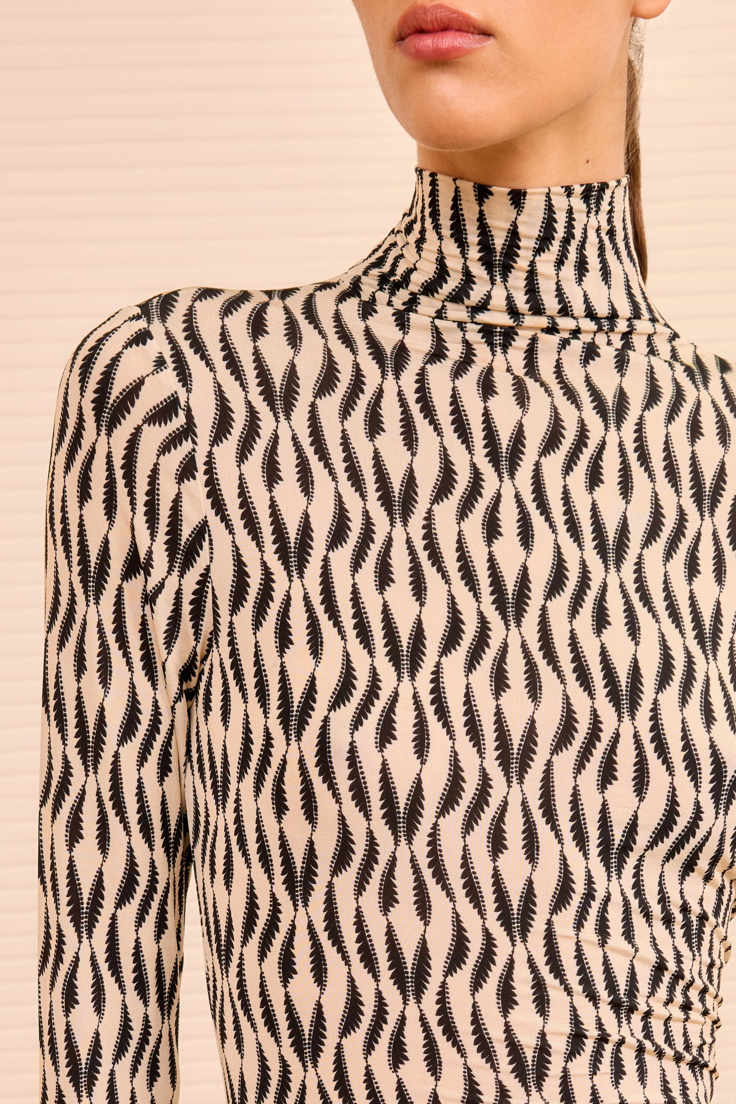 Aurelia Jersey Long Sleeve Turtleneck - Silhouette - Image 2