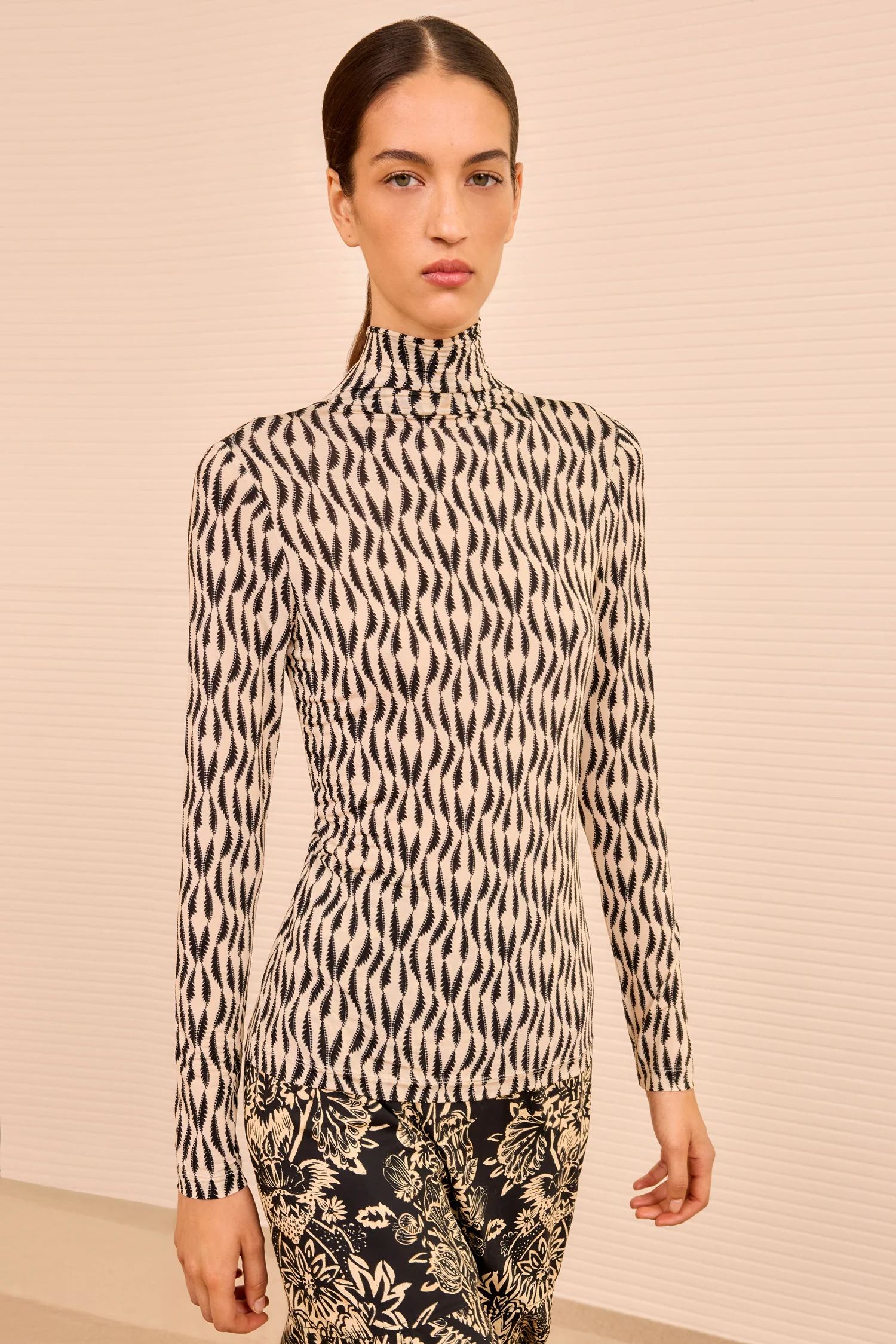 Aurelia Jersey Long Sleeve Turtleneck - Silhouette - Image 3