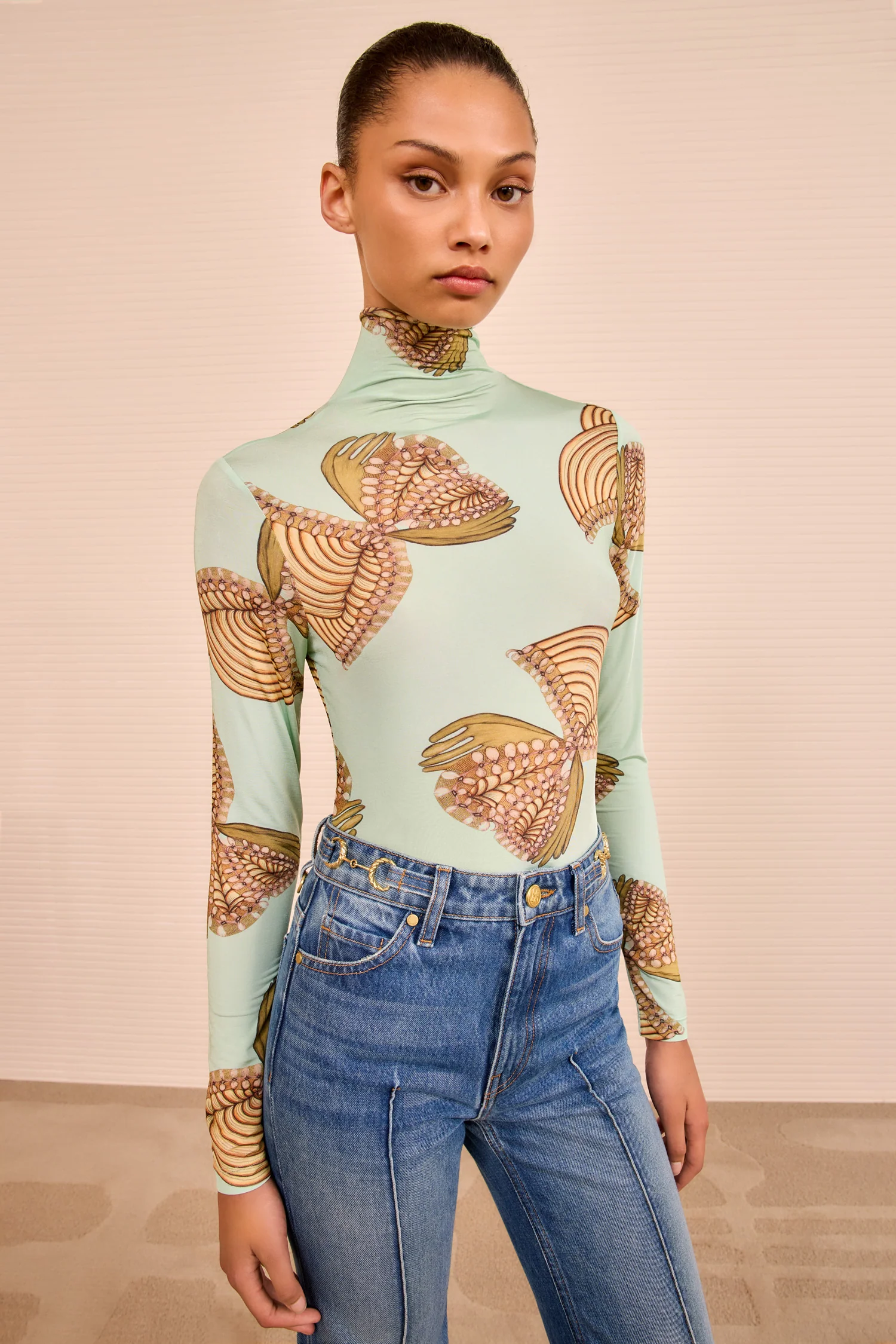 Aurelia Turtleneck - Water Blossoms