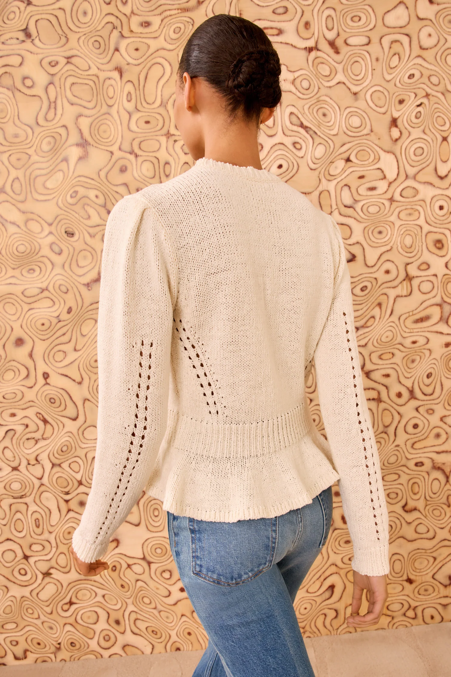 Aurelie Long Sleeve Peplum Pullover - Cowrie - Image 4