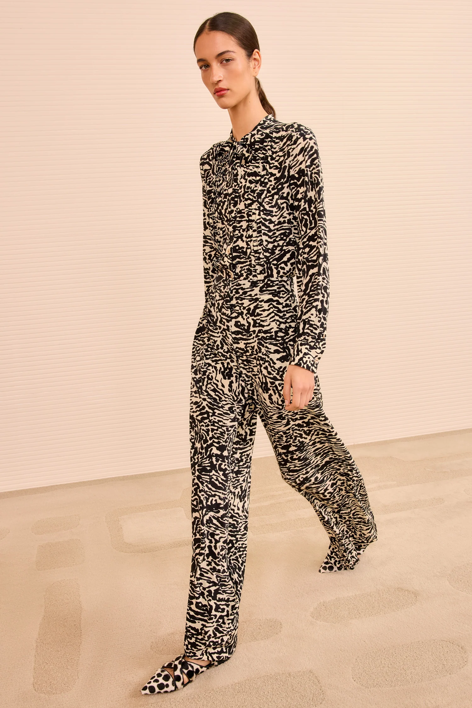 Aviva Wide Leg Pant - Spotted Jasper