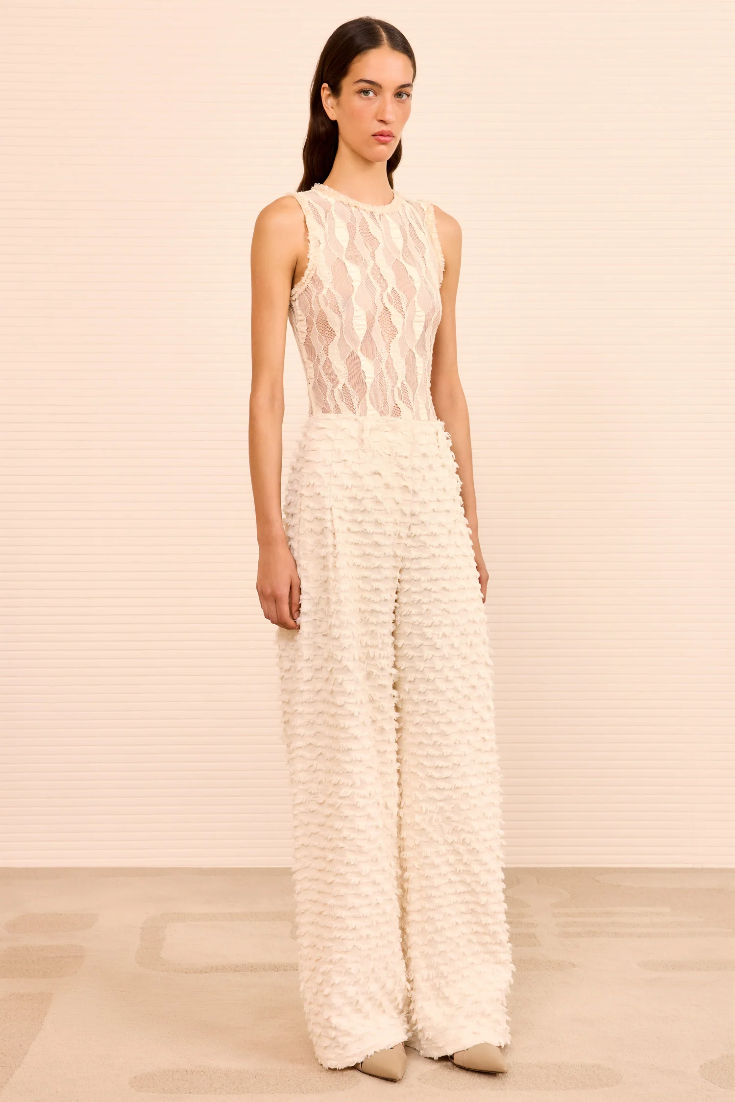 Beatrix Wide Leg Trouser - Ivory