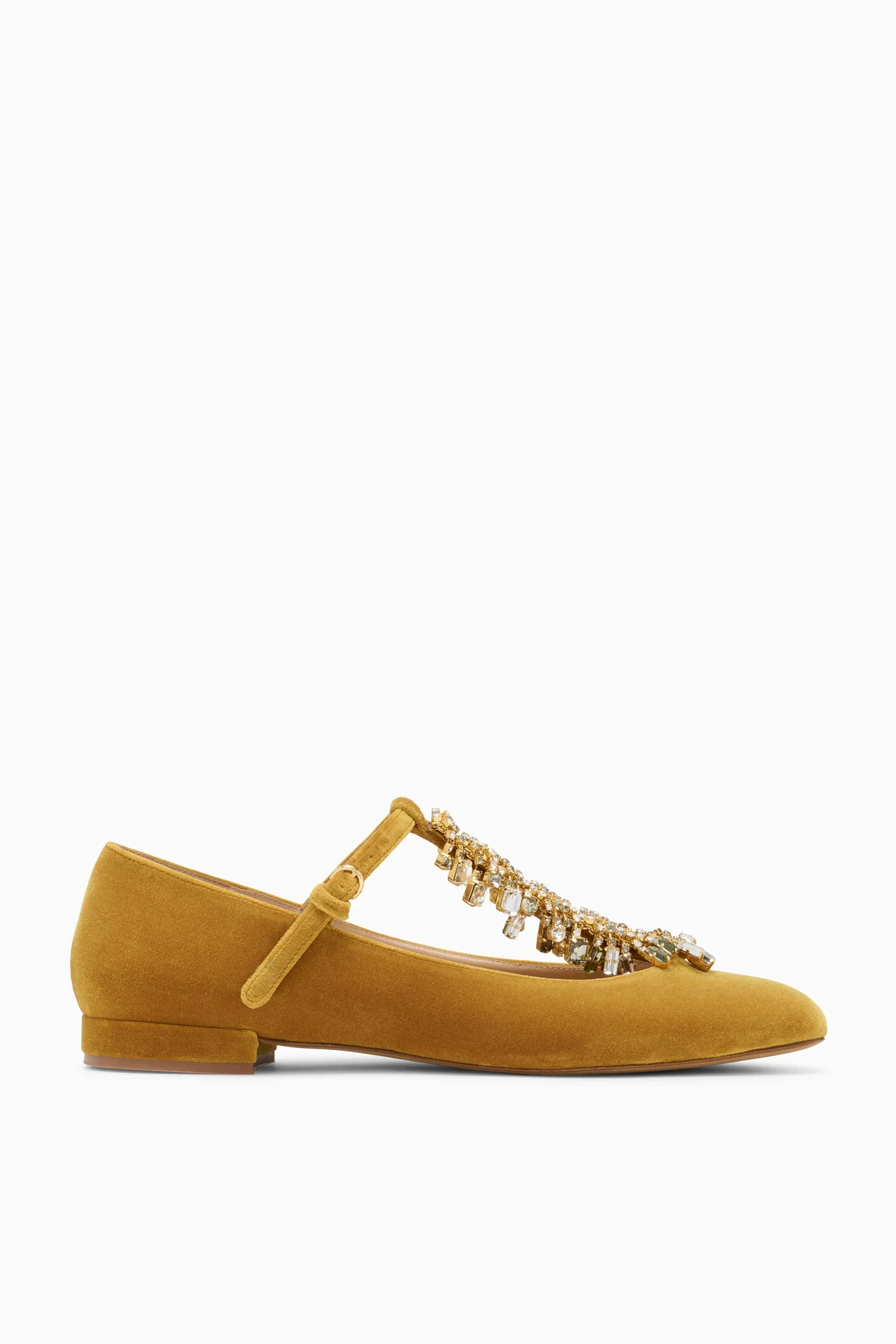 Bianca Crystal T&ndash;Strap Ballerina - Artichoke