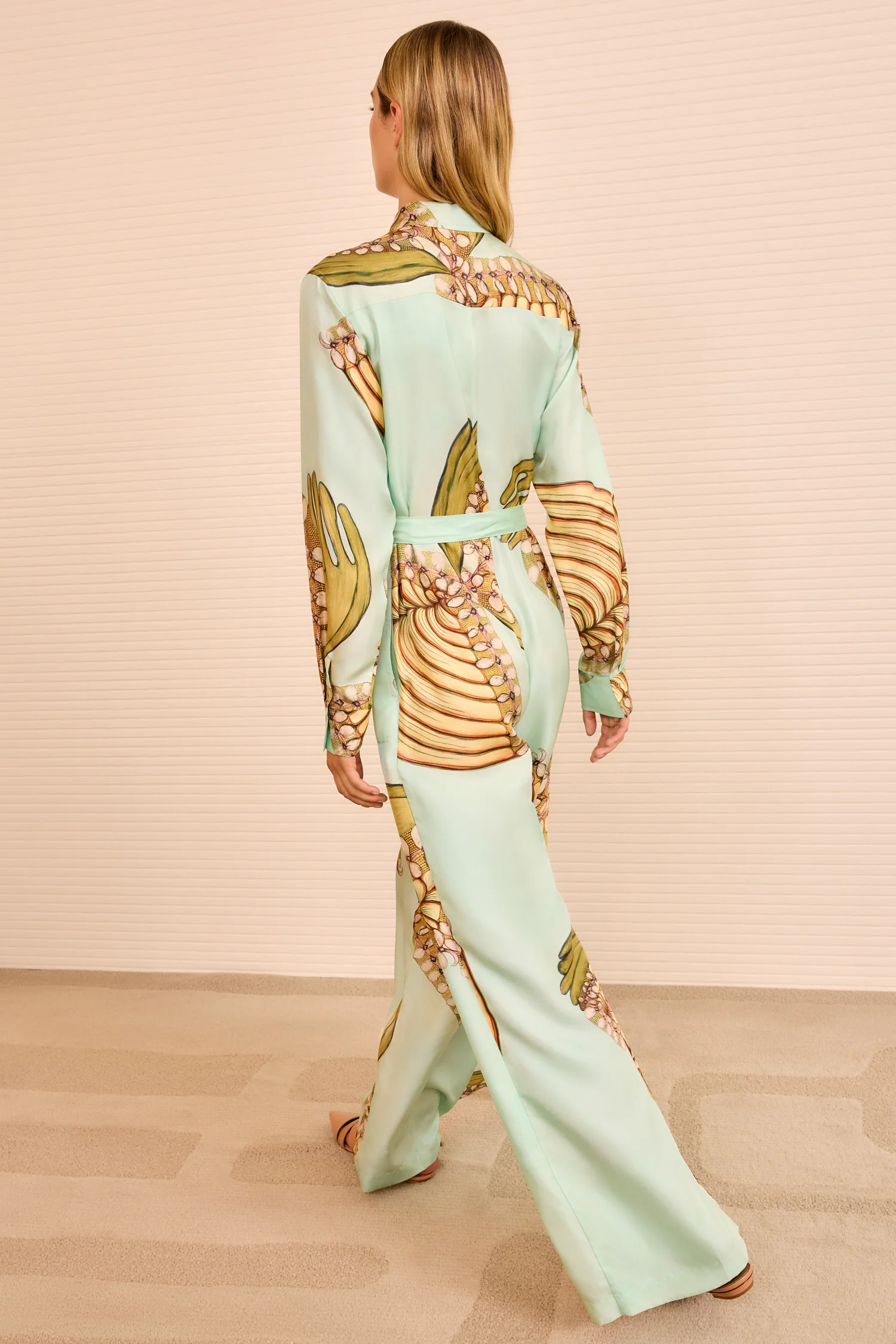 Bricolage Belted Jumpsuit - Water Blossoms - Image 5