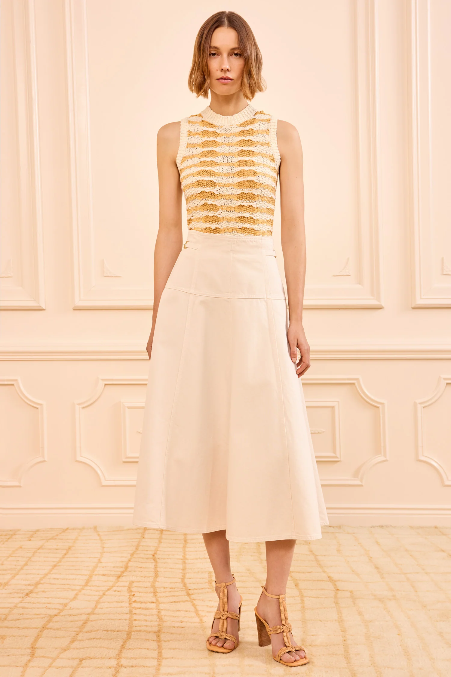 The Brigette Denim Midi Skirt - Cowrie - Image 2