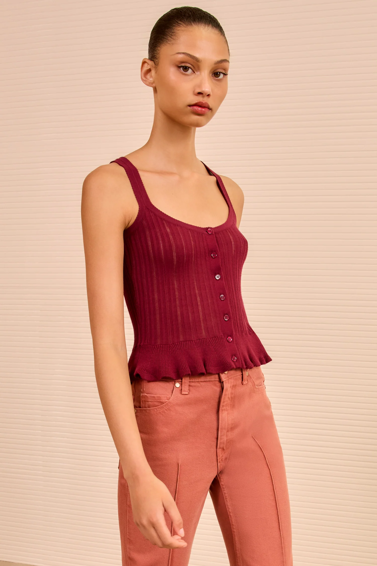 Callie Knit Camisole - Claret