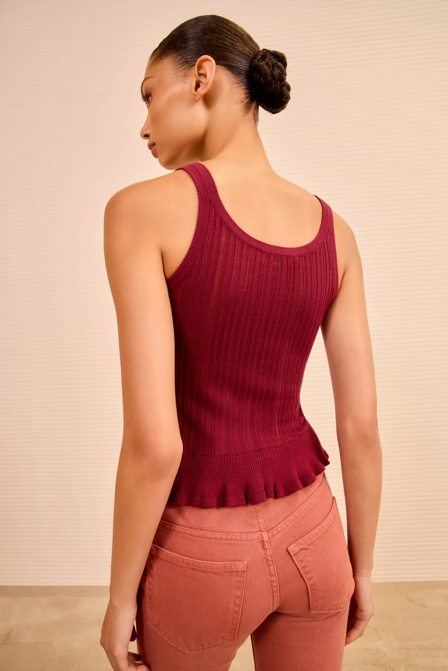 Callie Knit Camisole - Claret - Image 4