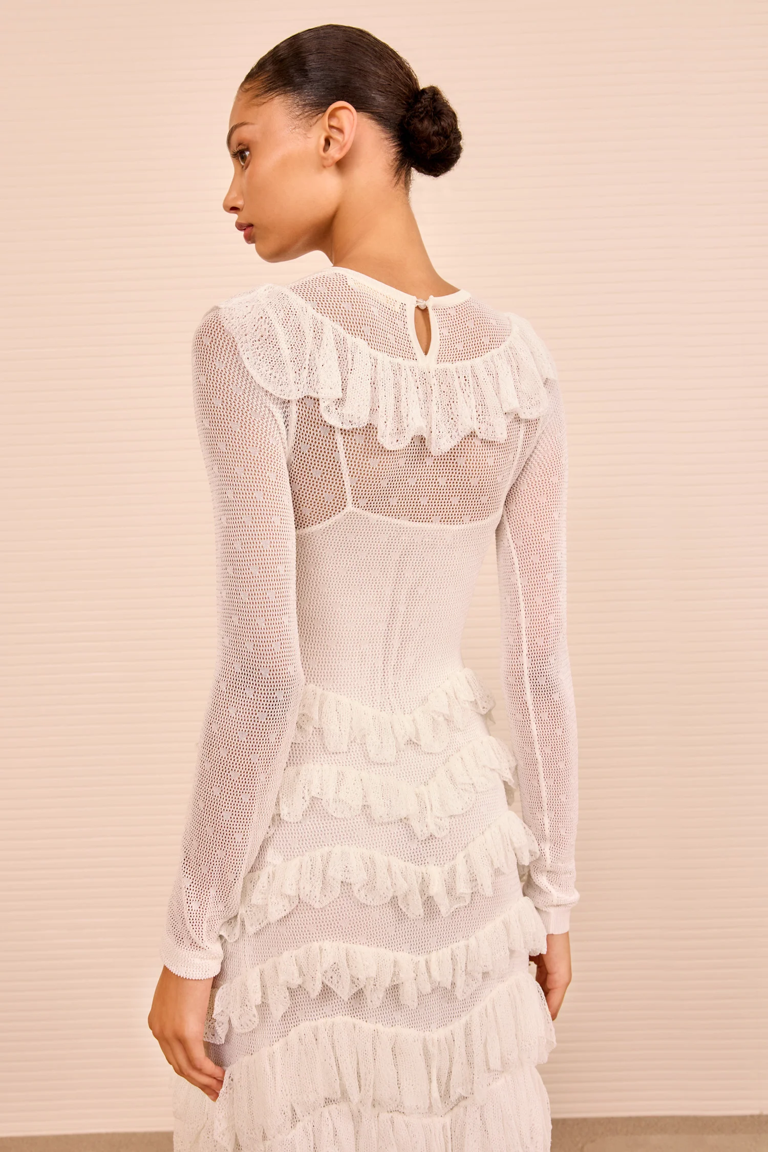 Calliope Long Sleeve Tiered Ruffle Long Dress - Cowrie - Image 4