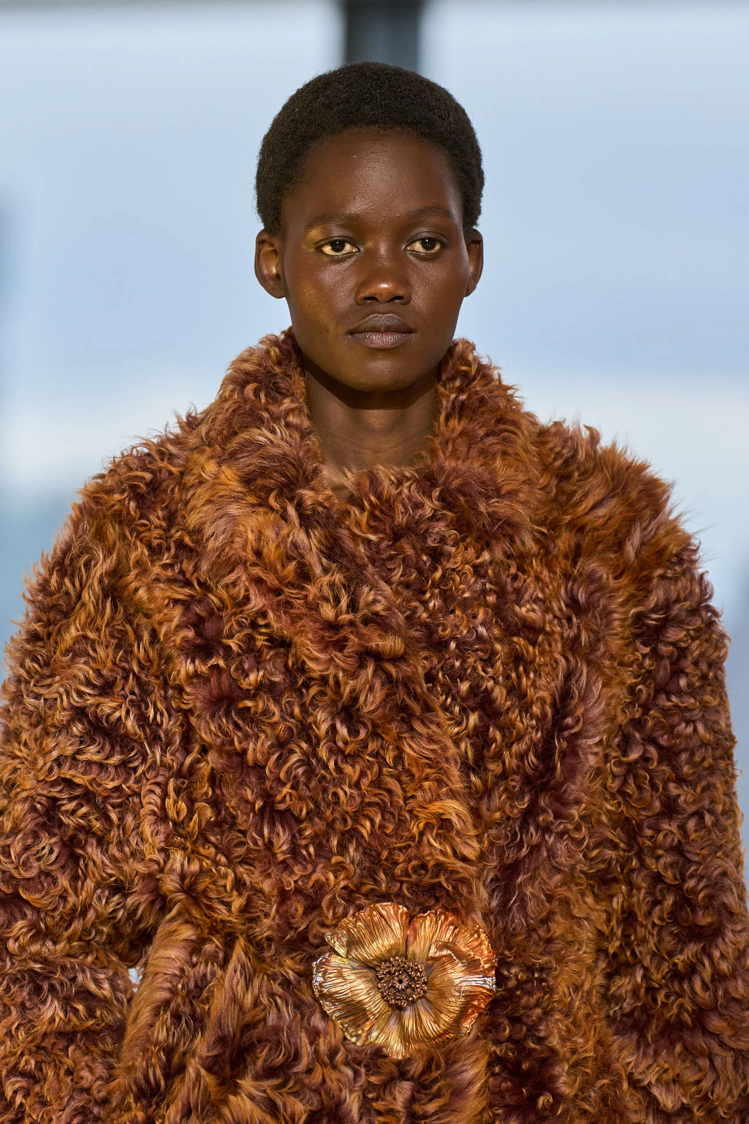 Ceryse Long Shearling Coat - Umber - Image 10
