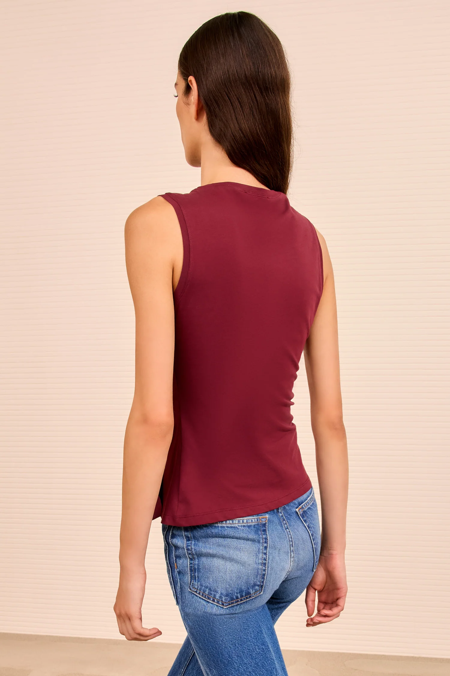 Clio Ruched Ruffle Top - Claret - Image 4