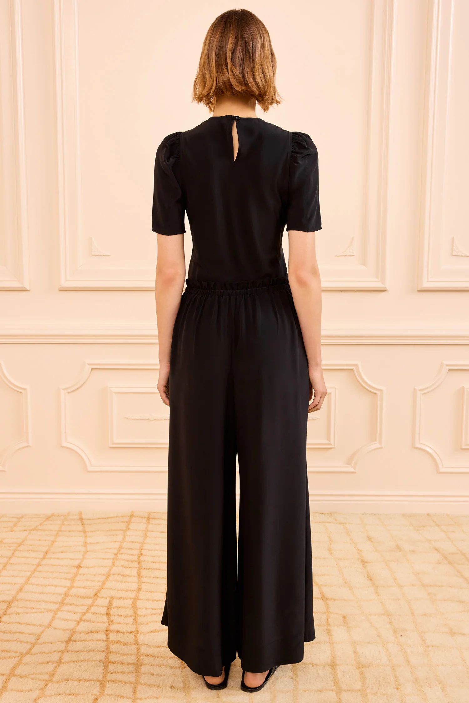 Corine Silk Top - Noir - Image 4