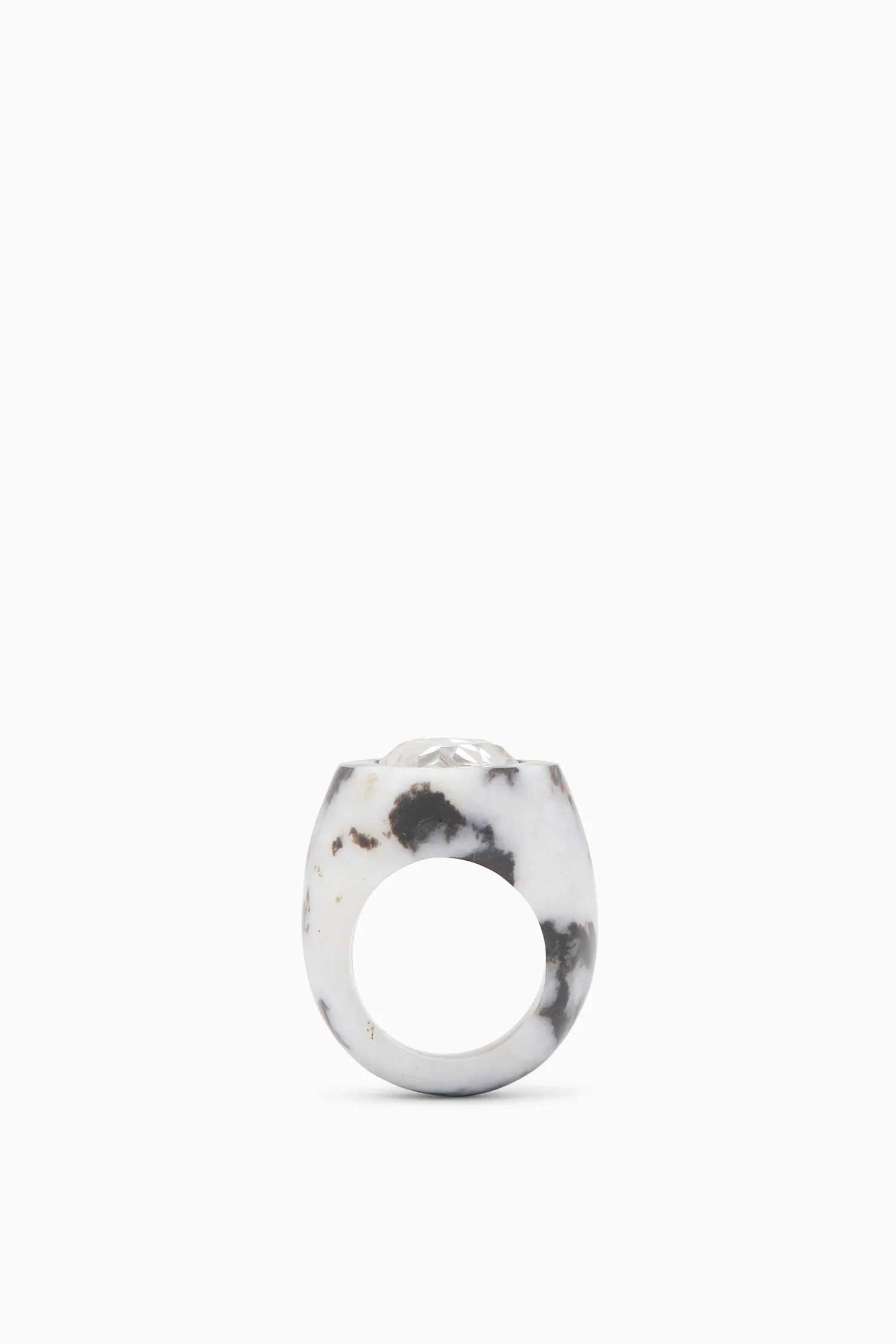 Crystal Pear Signet Ring - Black Onyx - Image 3
