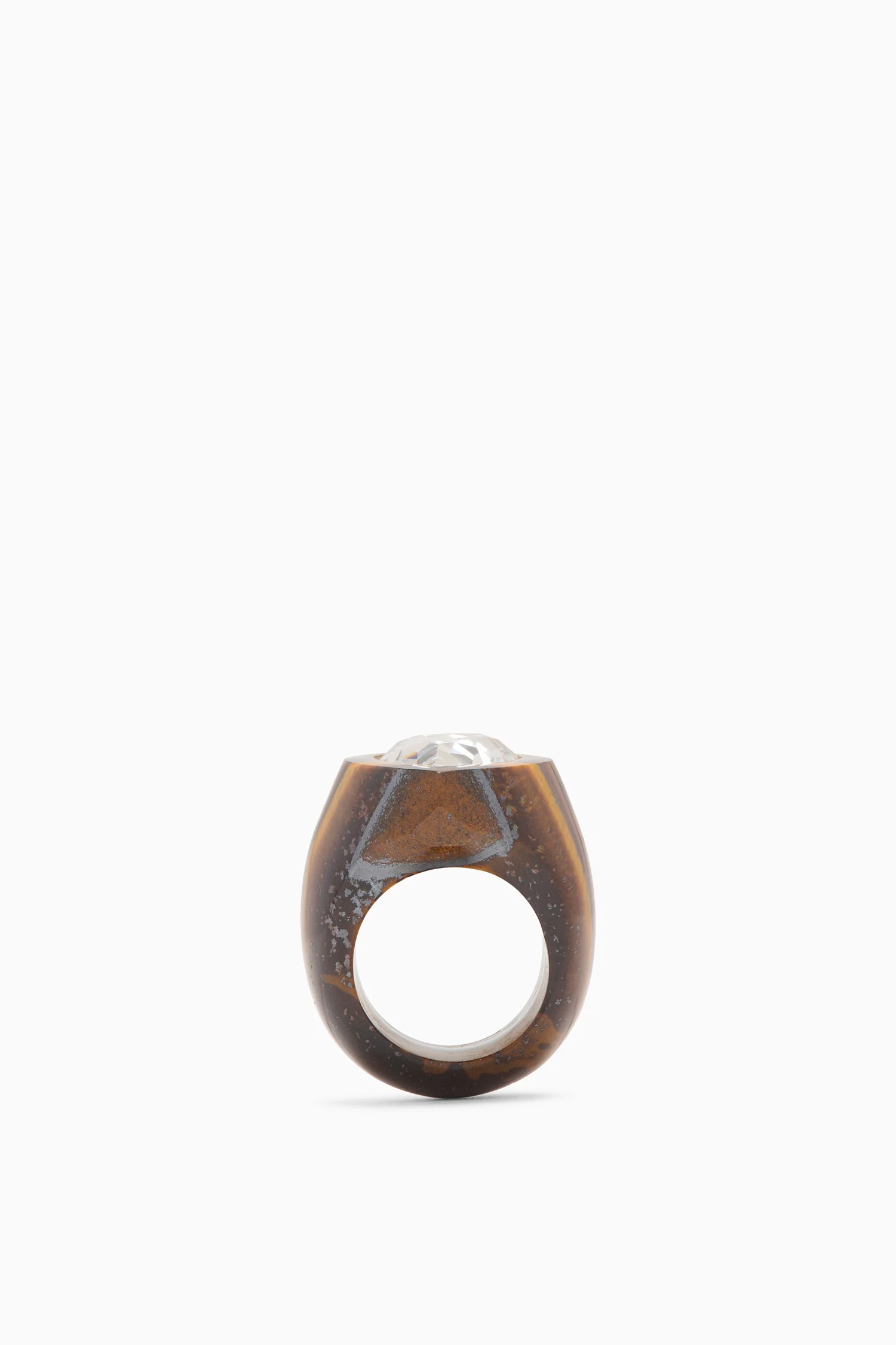 Crystal Pear Signet Ring - Tiger's Eye - Image 3