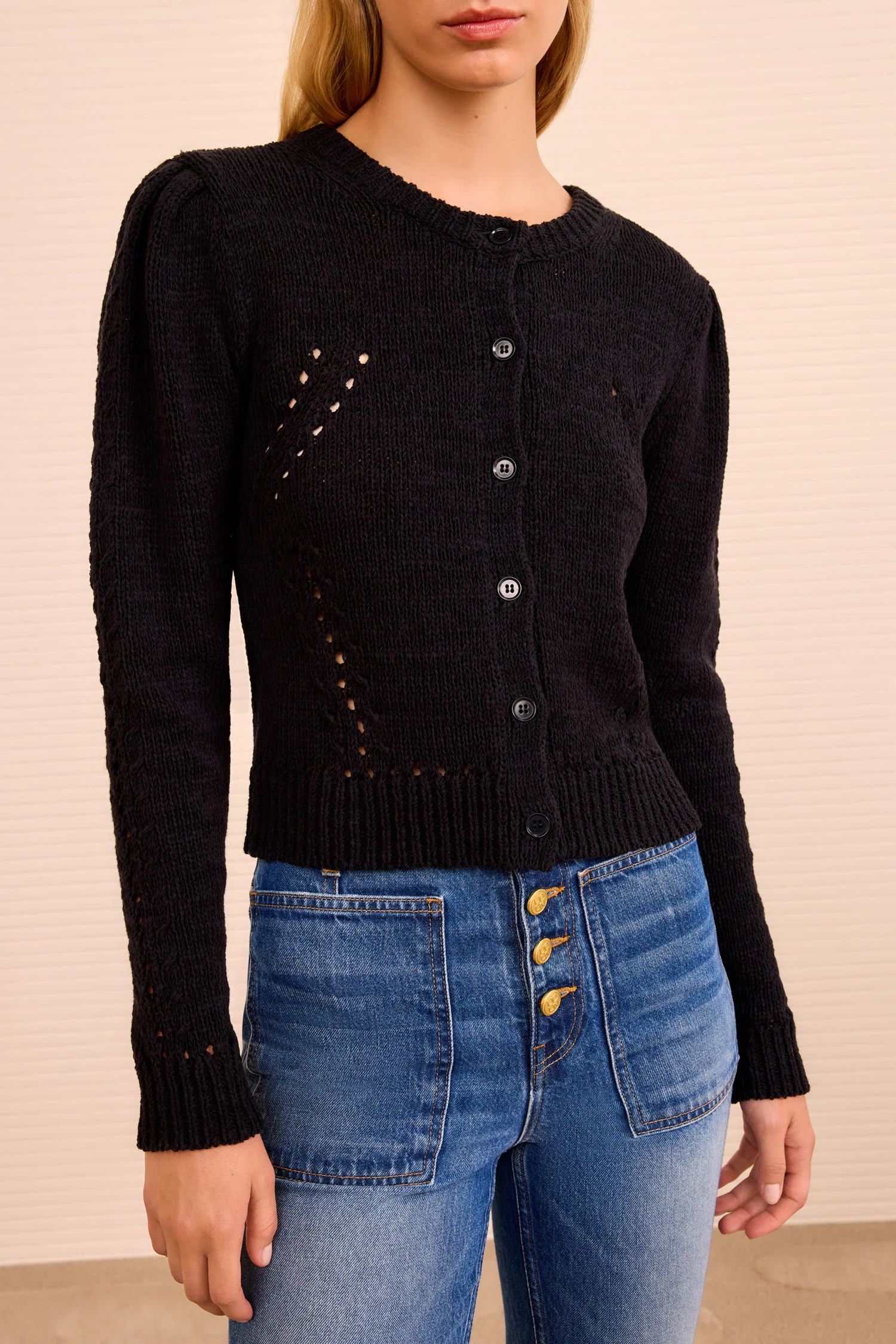 Delphina Long Sleeve Cardigan - Noir - Image 2