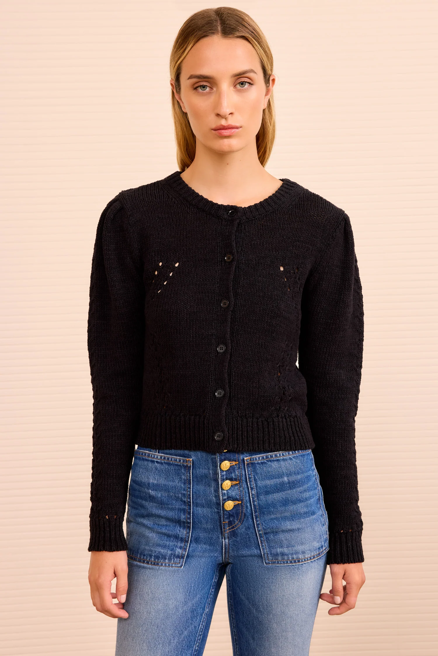 Delphina Long Sleeve Cardigan - Noir - Image 3