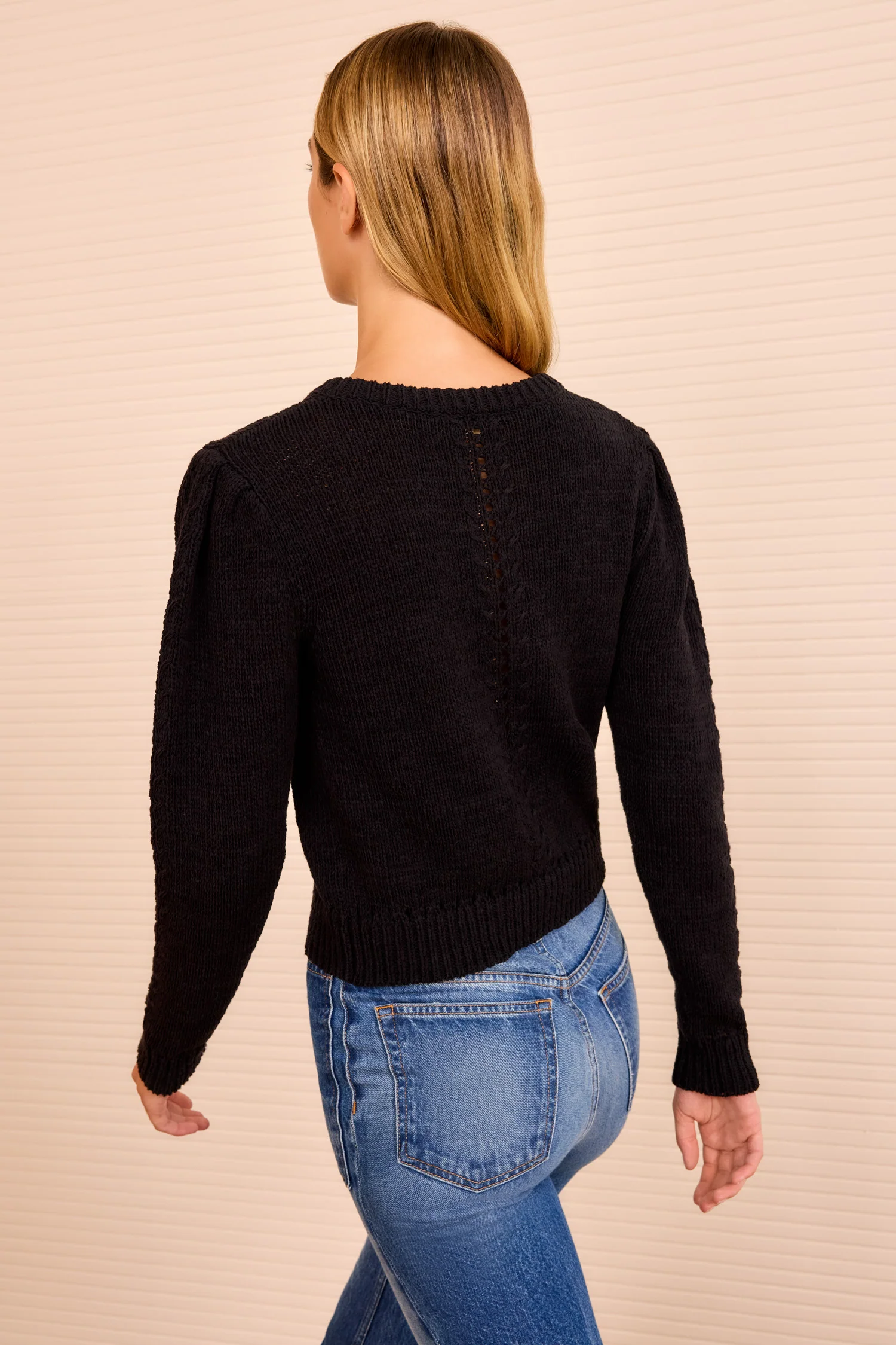 Delphina Long Sleeve Cardigan - Noir - Image 4