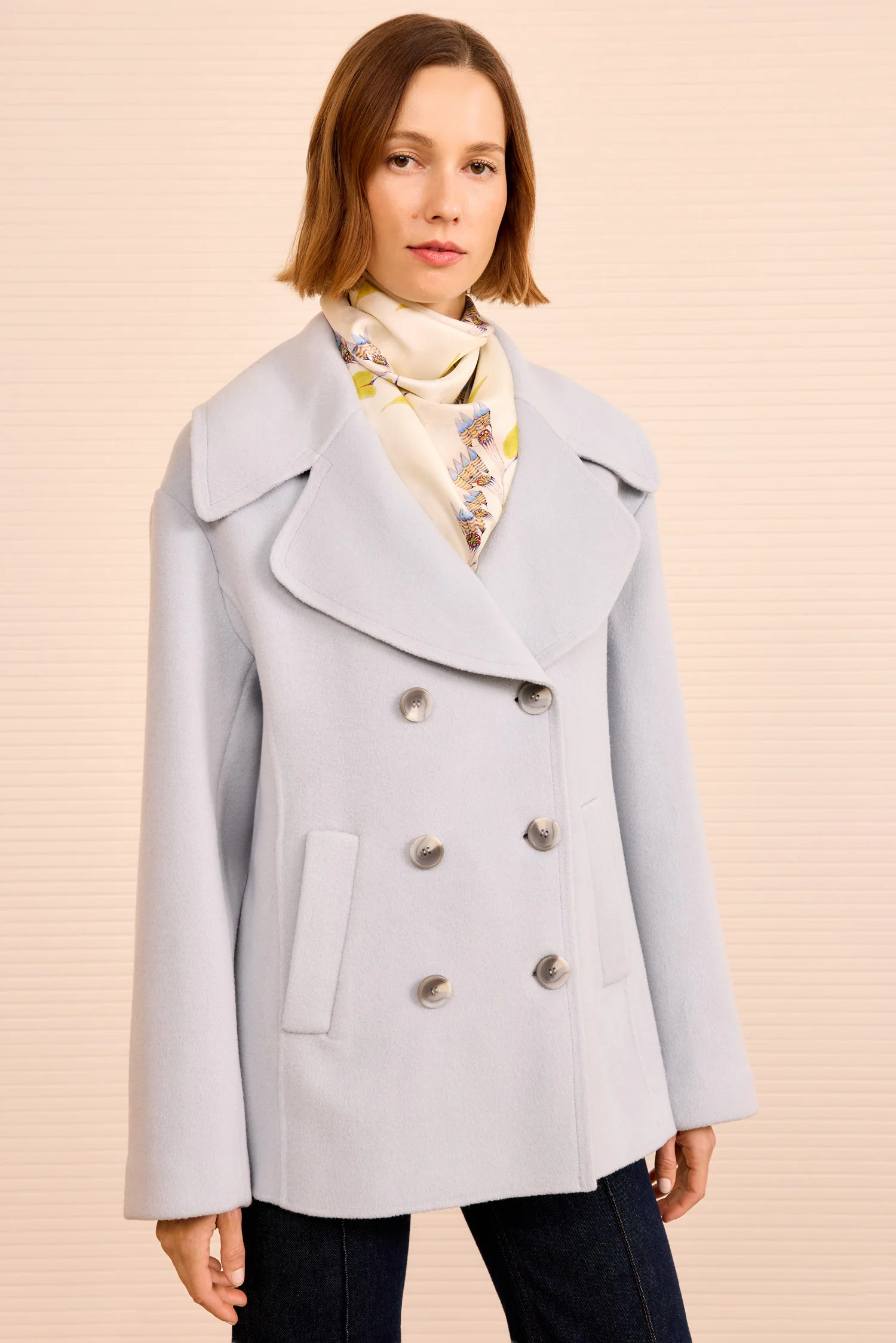 Diana Wool Peacoat - Slate - Image 3