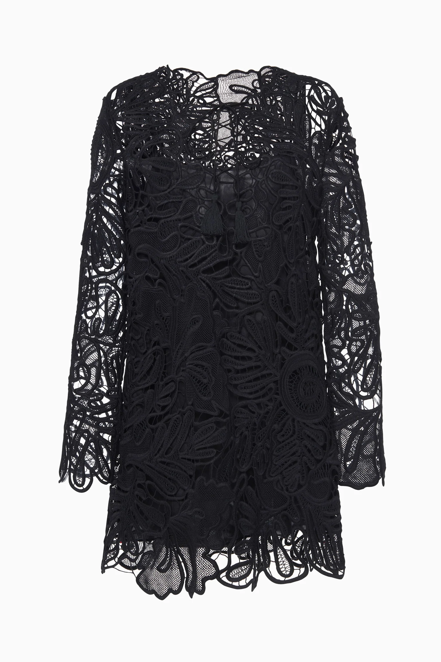 Dita Corded Lace Mini Dress - Noir - Image 5