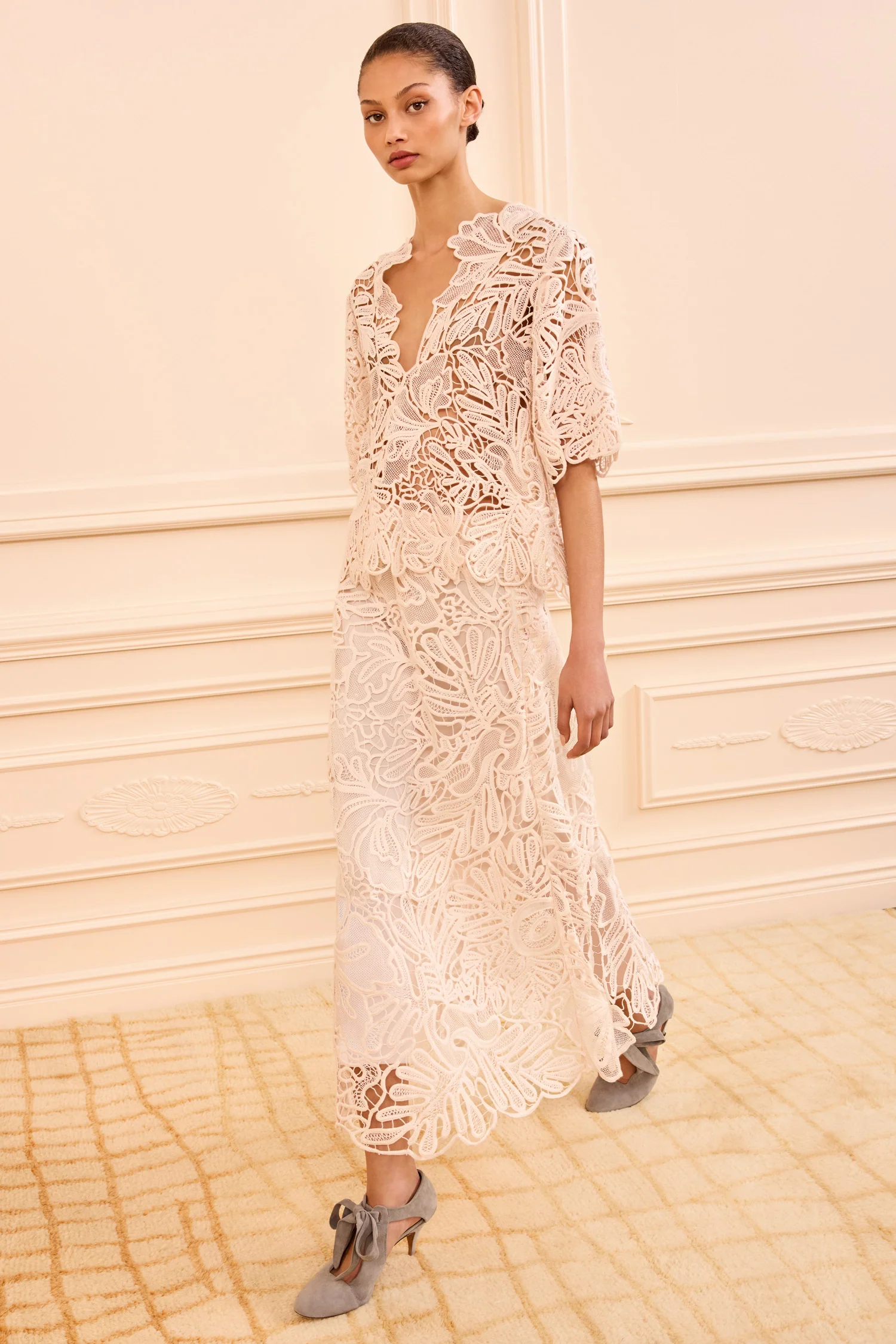 Dua Corded Lace Top - Chalk