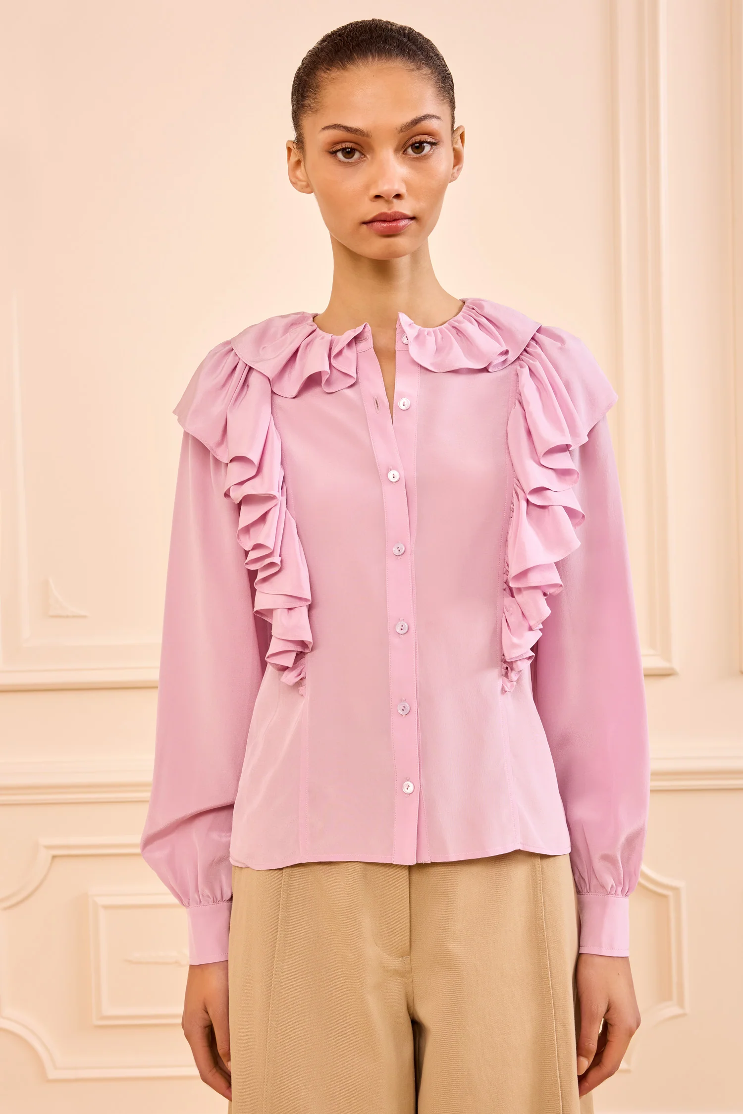 Ellie Silk Blouse - Aster - Image 3