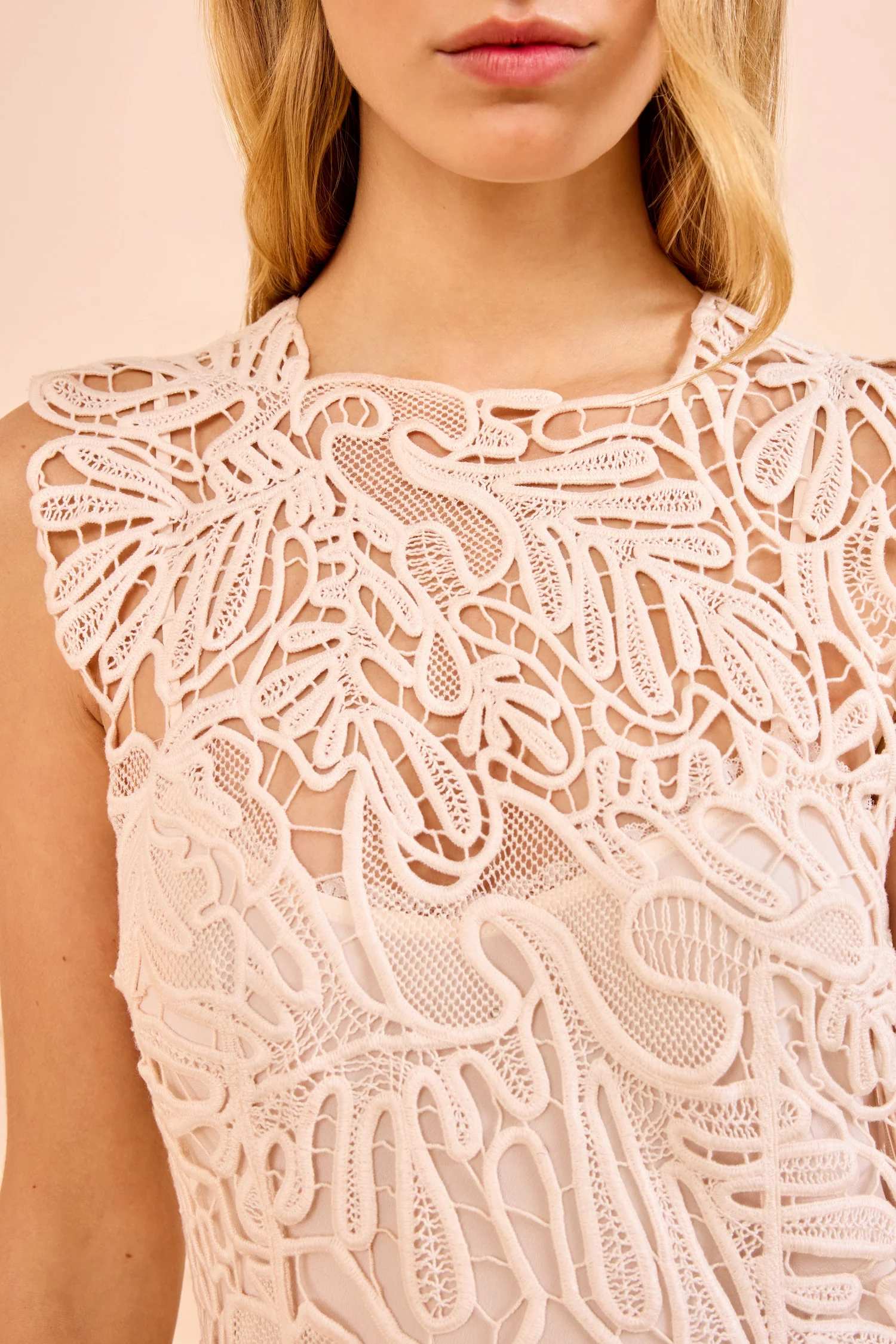 Eloisa Corded Lace Dress - Chalk - Image 2