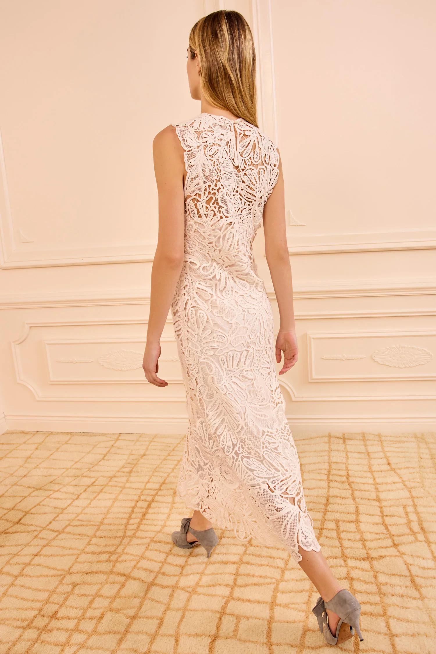 Eloisa Corded Lace Dress - Chalk - Image 5