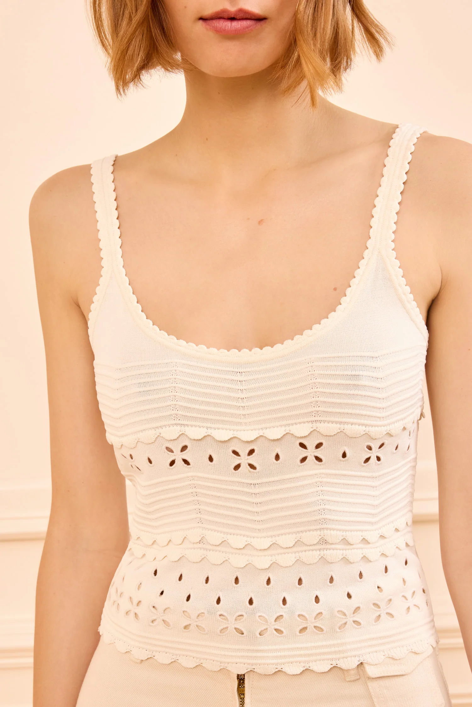 Esme Eyelet Knit Camisole - Cowrie - Image 2